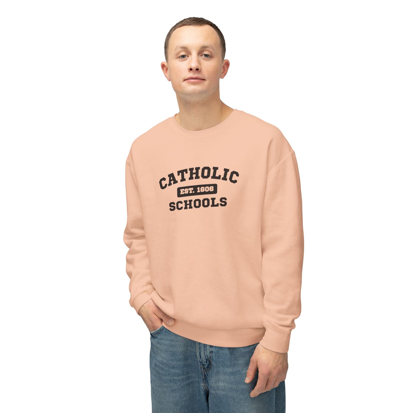 Catholic Schools Crewneck Sweatshirt – Established 1606 – Vintage School Pullover
