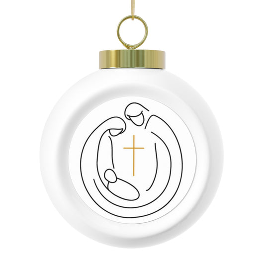 Nativity School - Charleston, SC -   Christmas Ball Ornament — Festive Poinsettia & Candles Holiday Glass Ornament