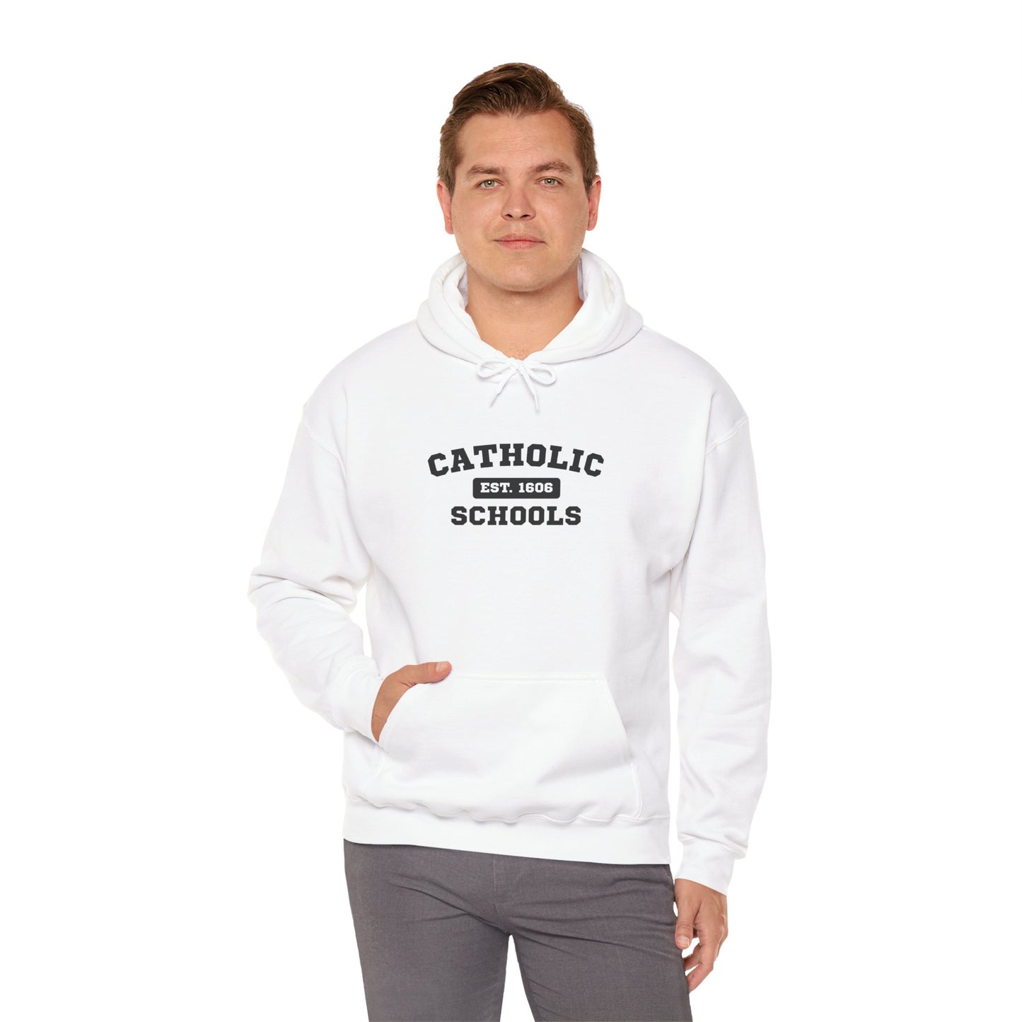 Catholic Schools Hoodie – Est. 1606 – Classic Campus Sweatshirt