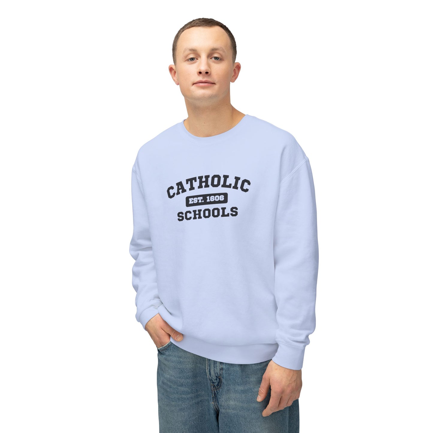 Catholic Schools Crewneck Sweatshirt – Established 1606 – Vintage School Pullover