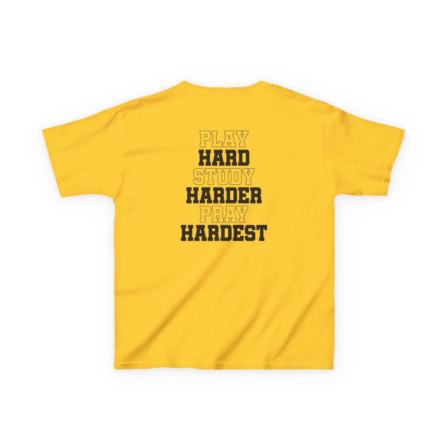 Catholic Schools Est. 1606 Kids T-Shirt – "Play Hard ∙ Study Harder ∙ Pray Hardest" (Catholic Schools Series)