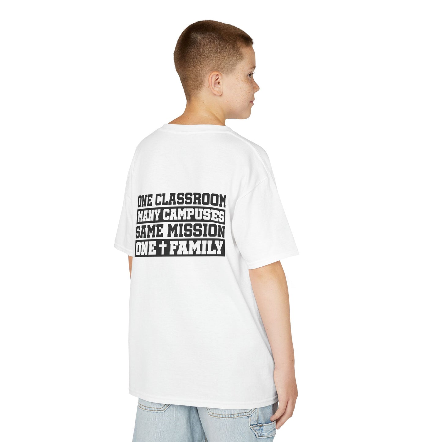 Kids "One Classroom, Many Campuses" T-Shirt – Inclusive Catholic Education Youth Tee