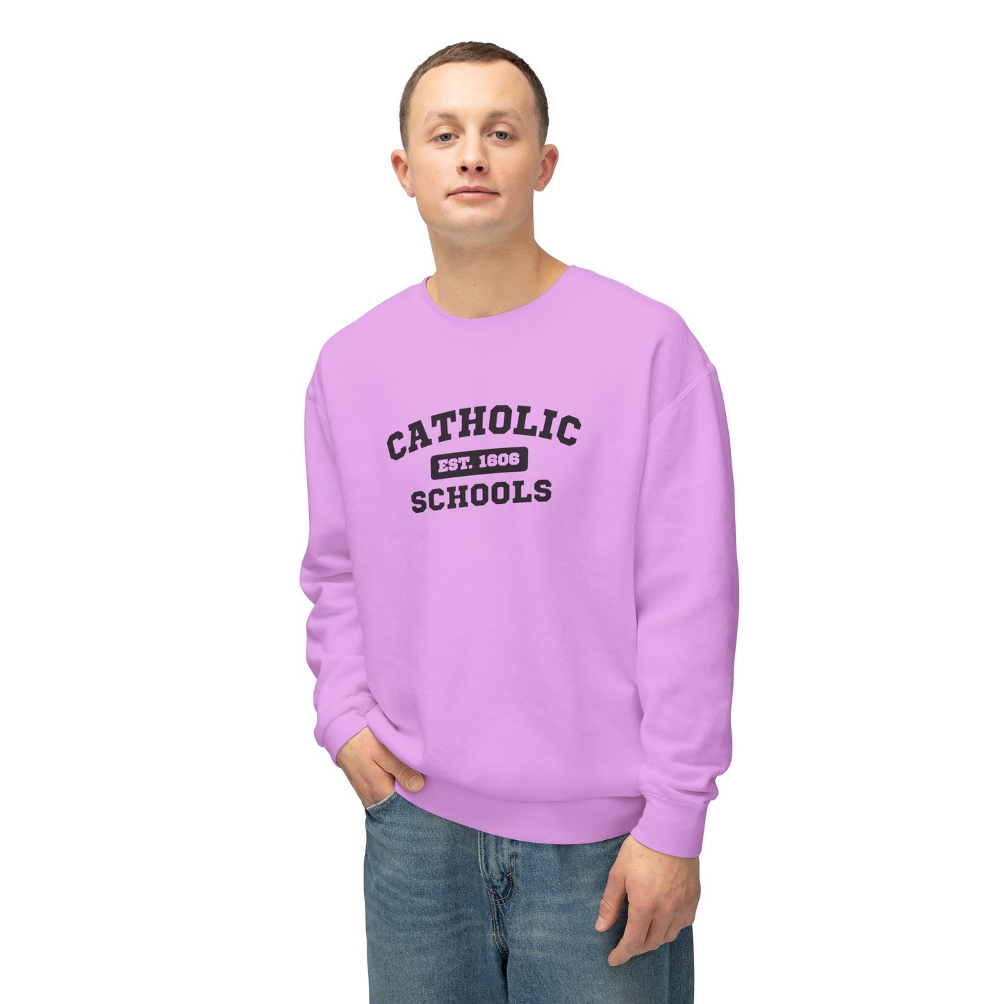 Catholic Schools Crewneck Sweatshirt – Established 1606 – Vintage School Pullover