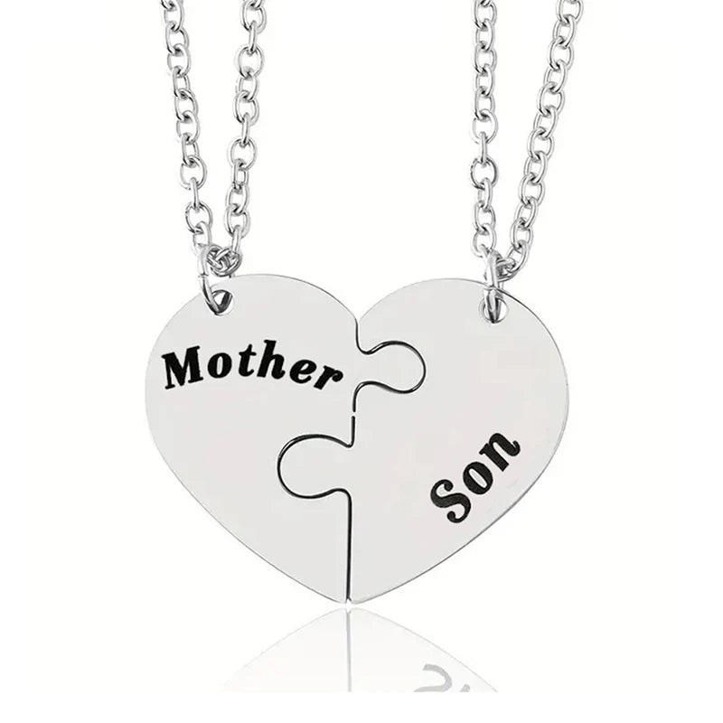 Heart Puzzle Family Necklace Set