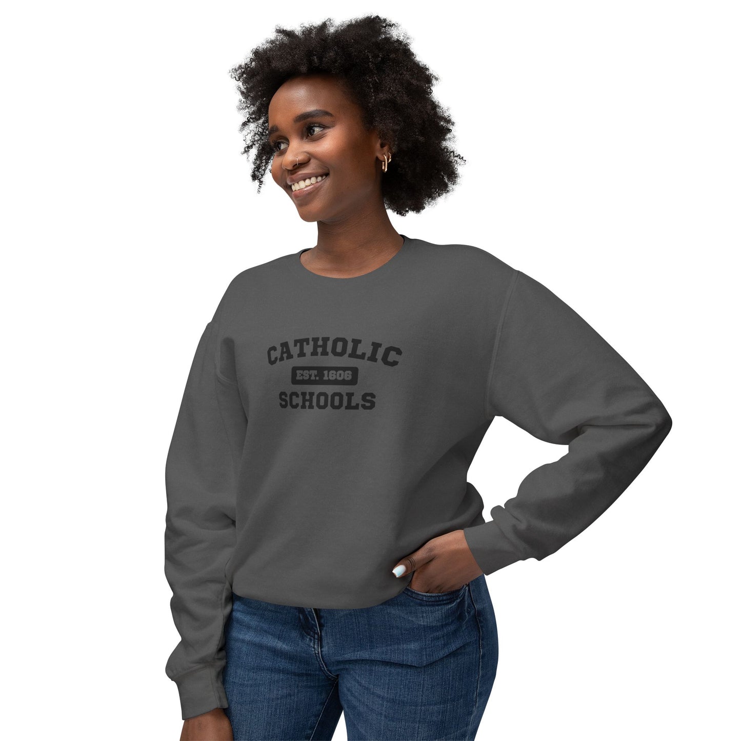 Catholic Schools Crewneck Sweatshirt – Established 1606 – Vintage School Pullover