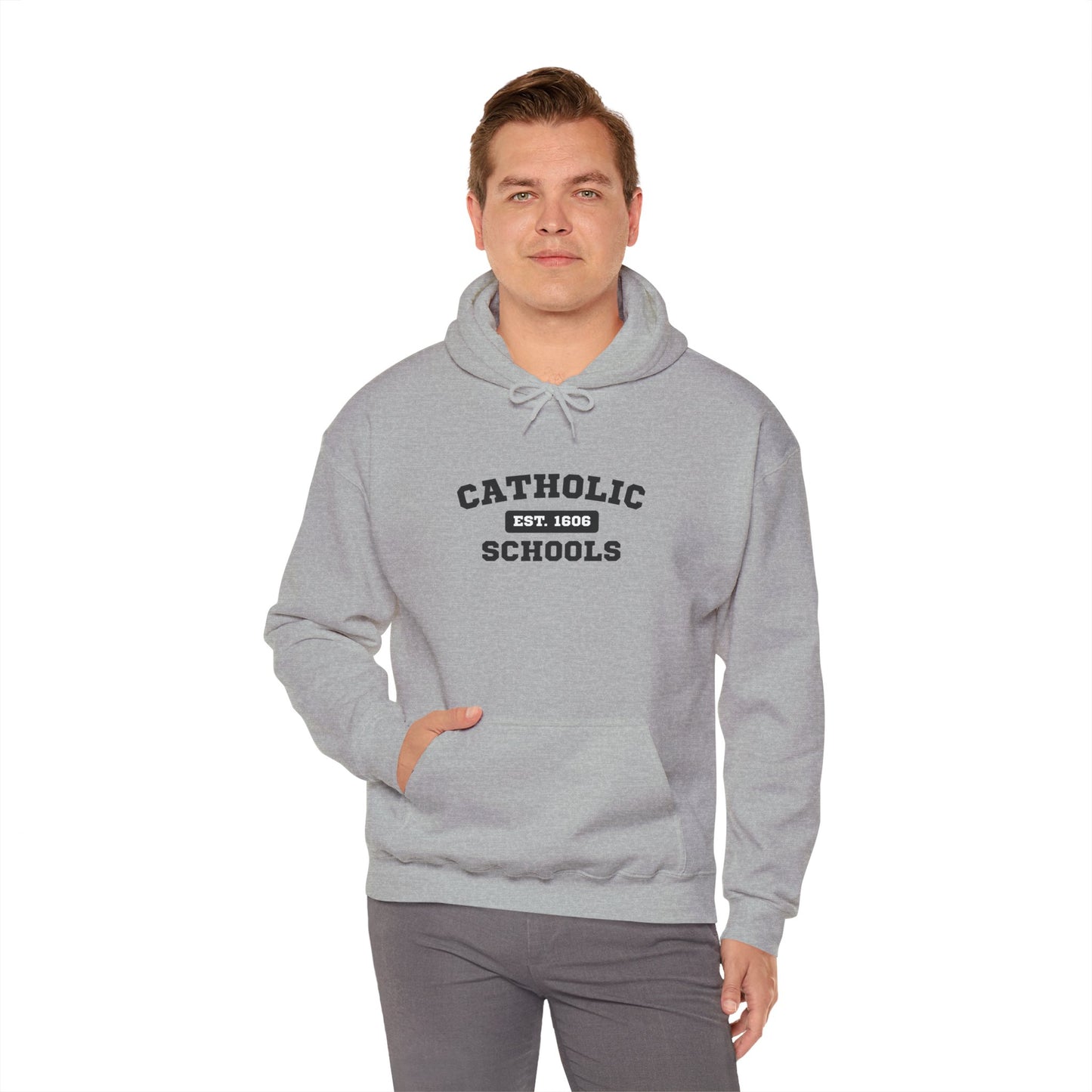 Catholic Schools Hoodie – Est. 1606 – Classic Campus Sweatshirt