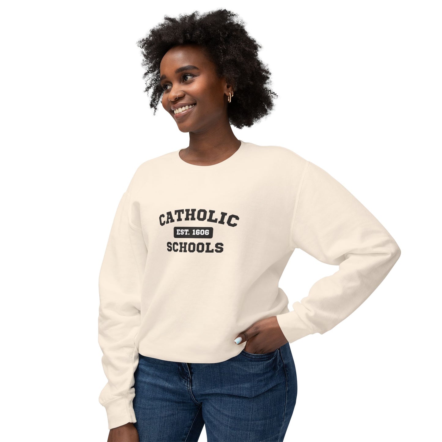 Catholic Schools Crewneck Sweatshirt – Established 1606 – Vintage School Pullover
