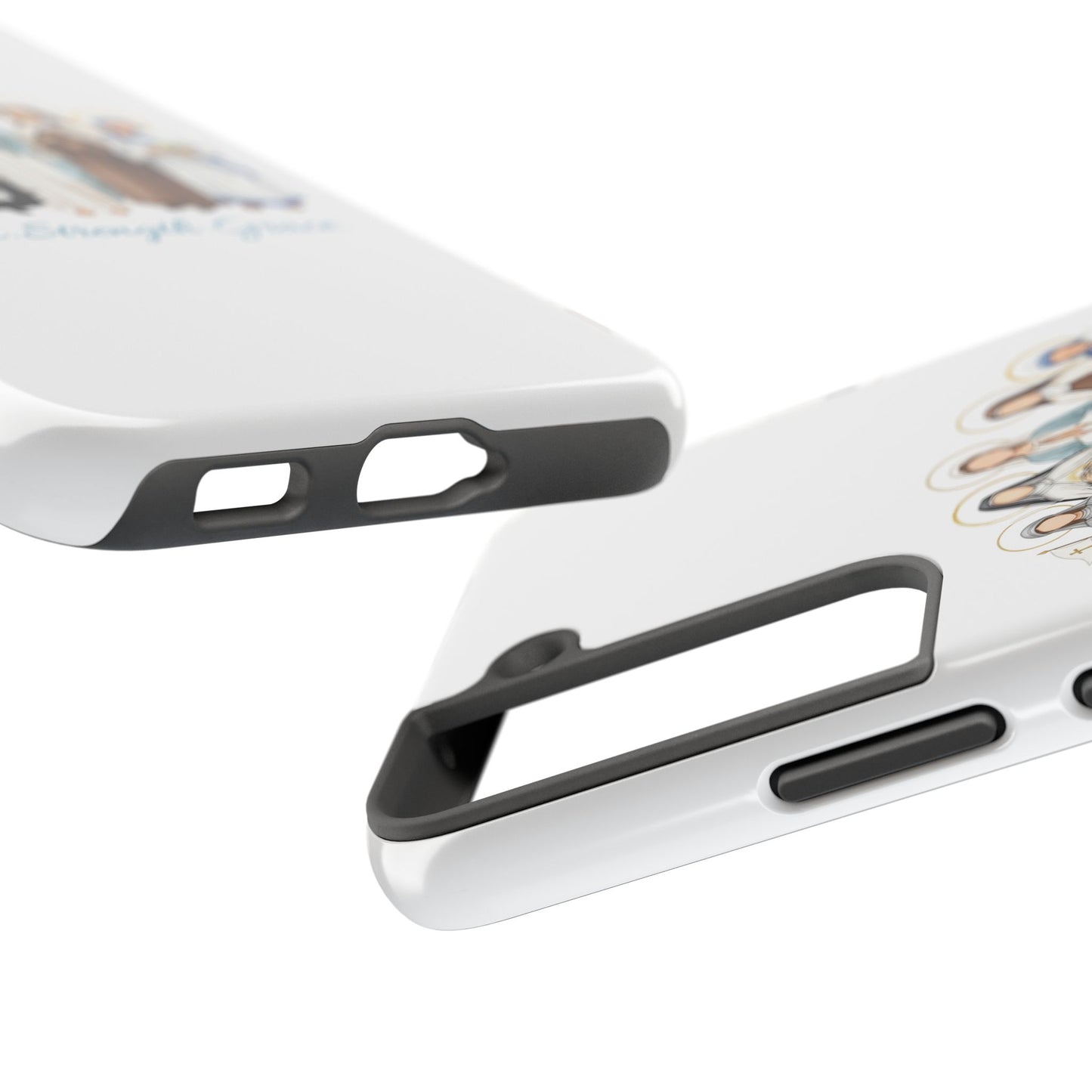 Faith Strength Grace Catholic Tough Phone Case - Women Saints iPhone & Samsung Case