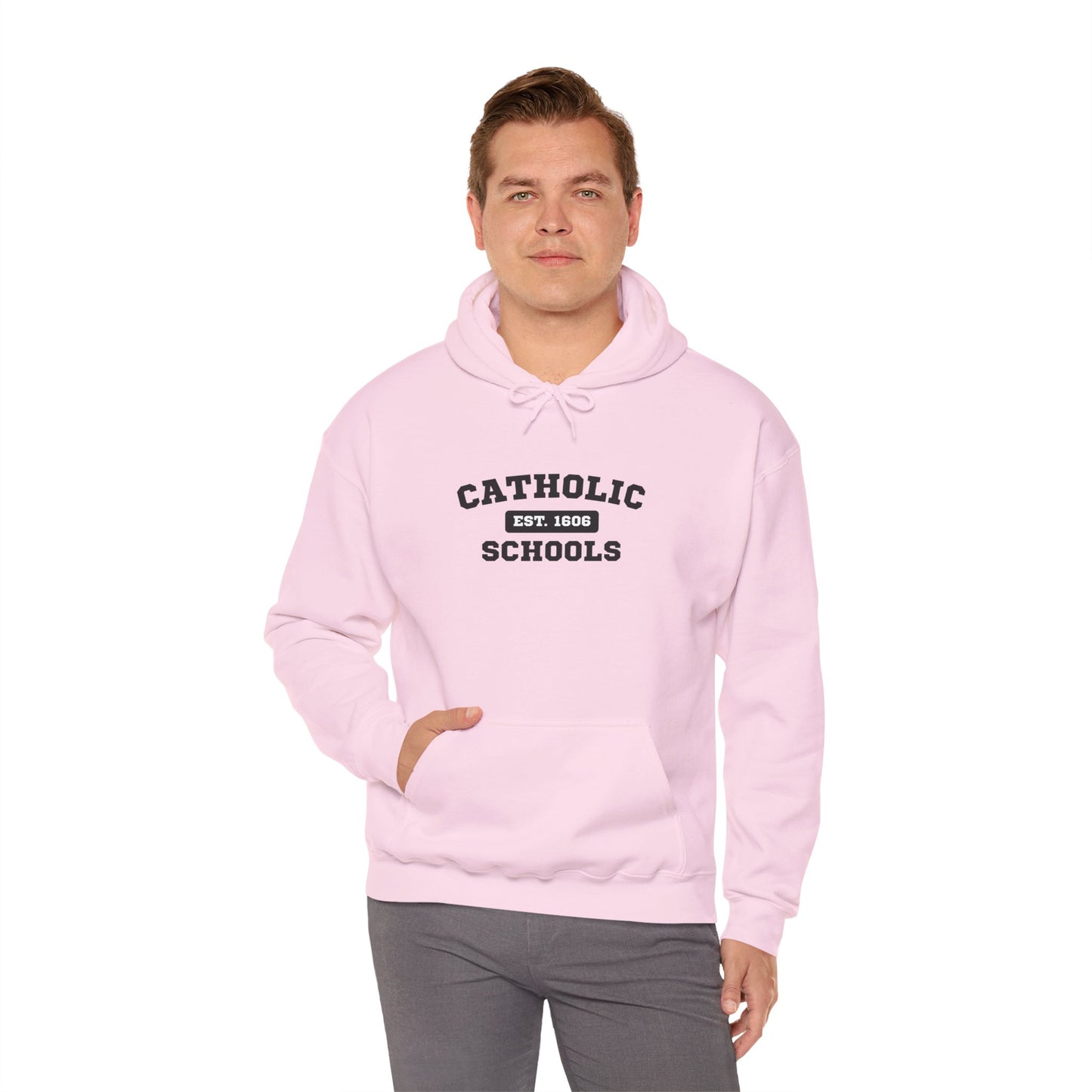 Catholic Schools Hoodie – Est. 1606 – Classic Campus Sweatshirt