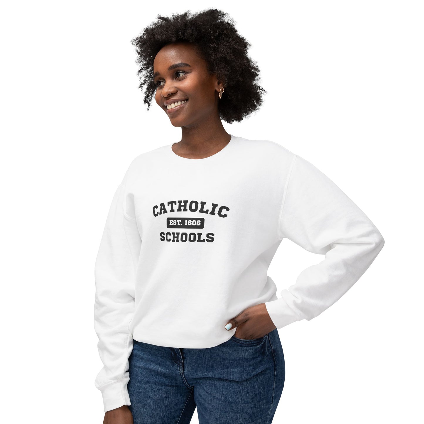 Catholic Schools Crewneck Sweatshirt – Established 1606 – Vintage School Pullover
