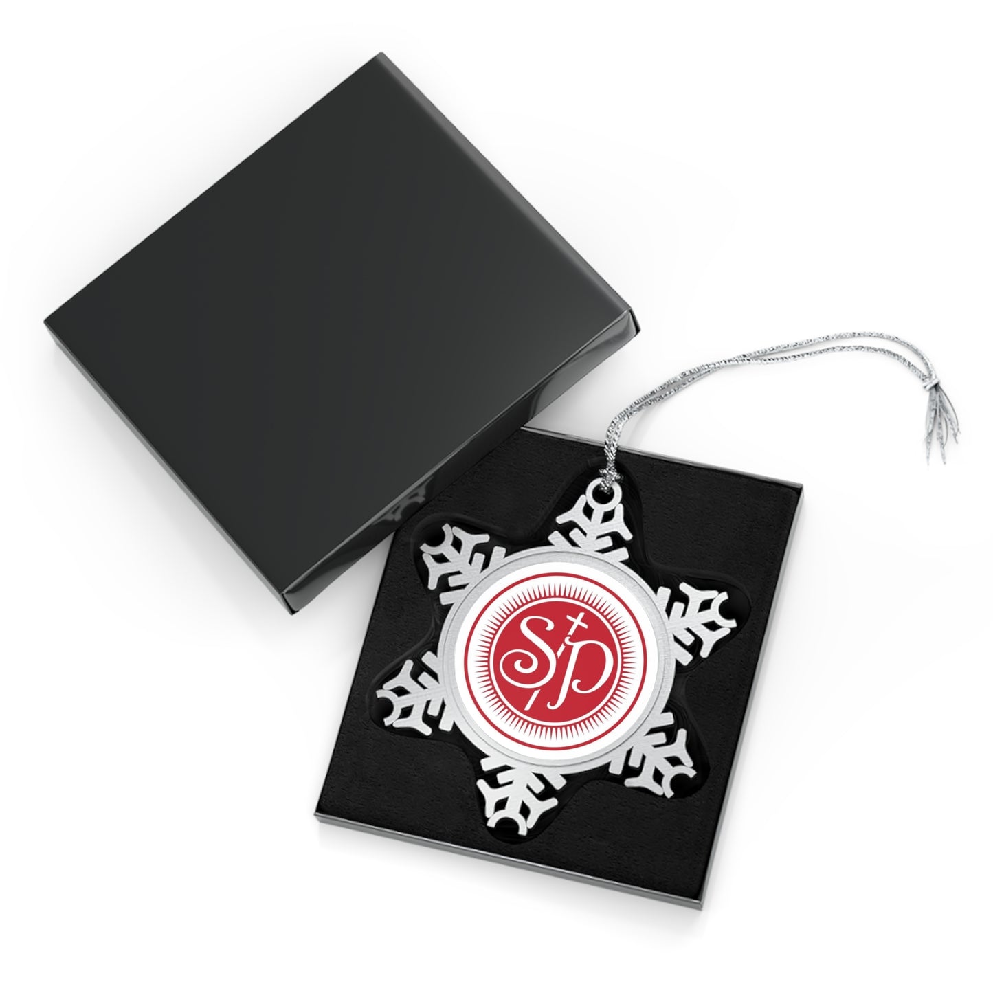 Personalized Pewter Snowflake Heirloom Ornament – Elegant Custom Monogram Keepsake - St Philip School, Melbourne, KY