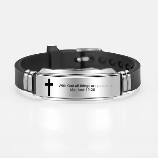 Cross of Faith Scripture Bracelet