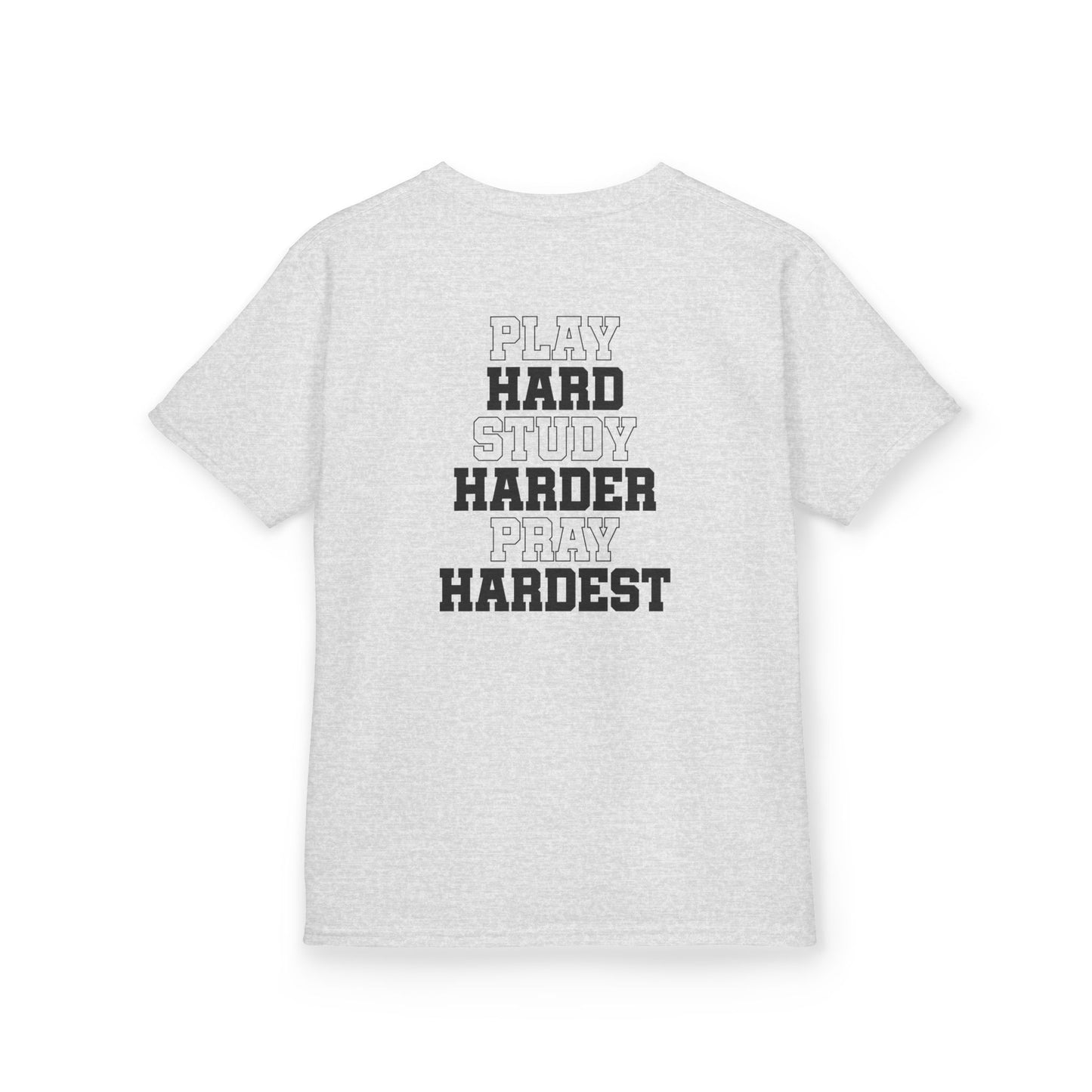 Catholic Schools Est. 1606 Kids T-Shirt – "Play Hard ∙ Study Harder ∙ Pray Hardest" (Catholic Schools Series)