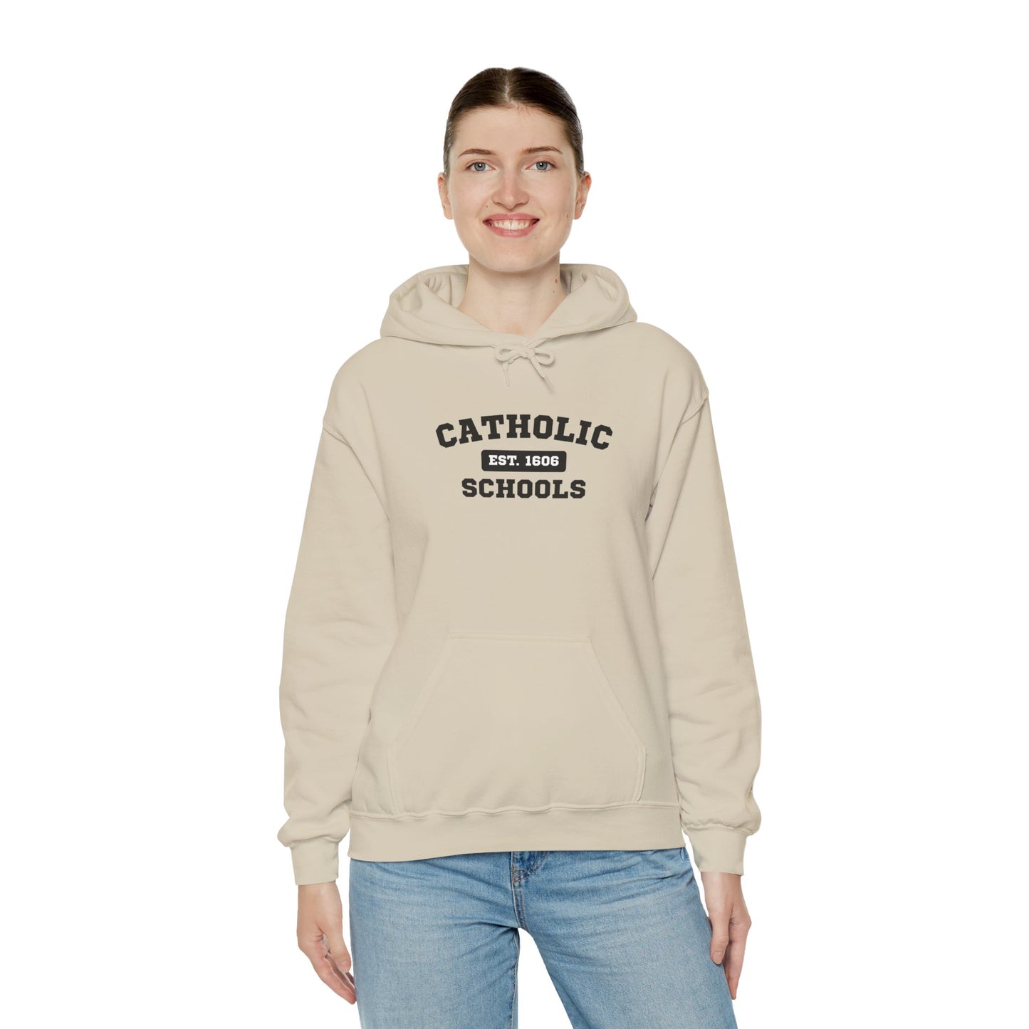 Catholic Schools Hoodie – Est. 1606 – Classic Campus Sweatshirt