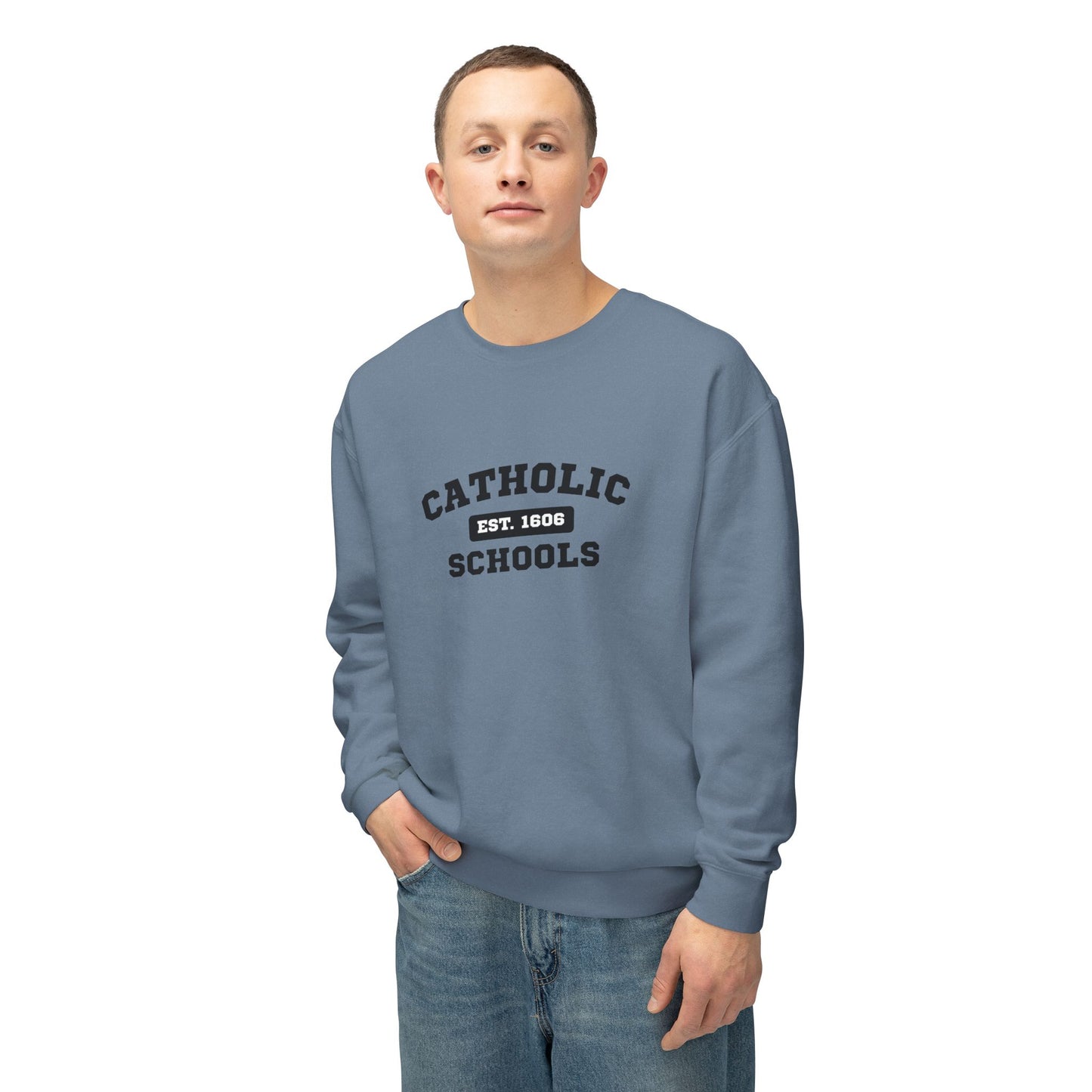 Catholic Schools Crewneck Sweatshirt – Established 1606 – Vintage School Pullover