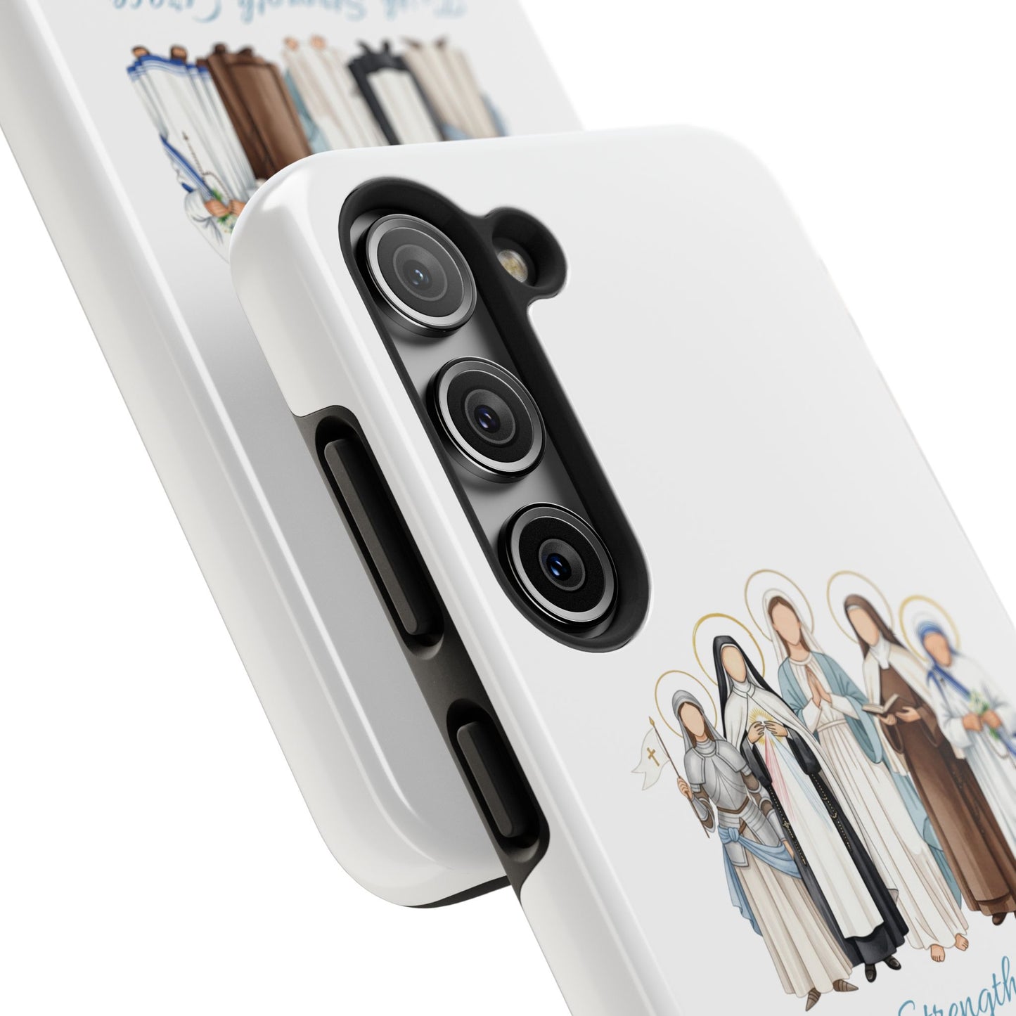 Faith Strength Grace Catholic Tough Phone Case - Women Saints iPhone & Samsung Case