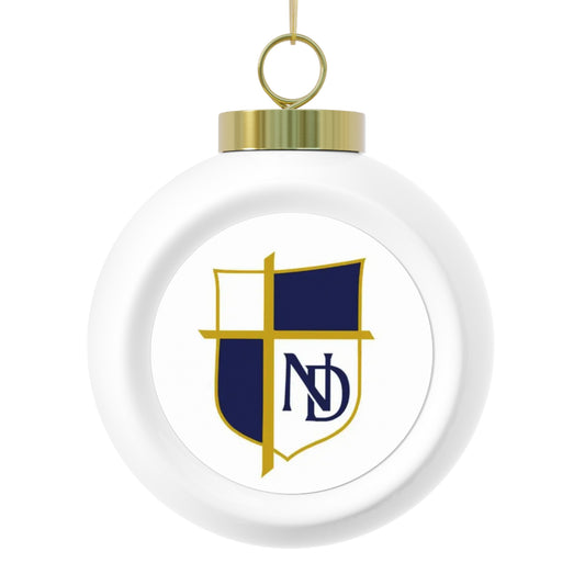 Notre Dame Catholic School - Kerrsville, TX -  Christmas Ball Ornament — Festive Poinsettia & Candles Holiday Glass Ornament