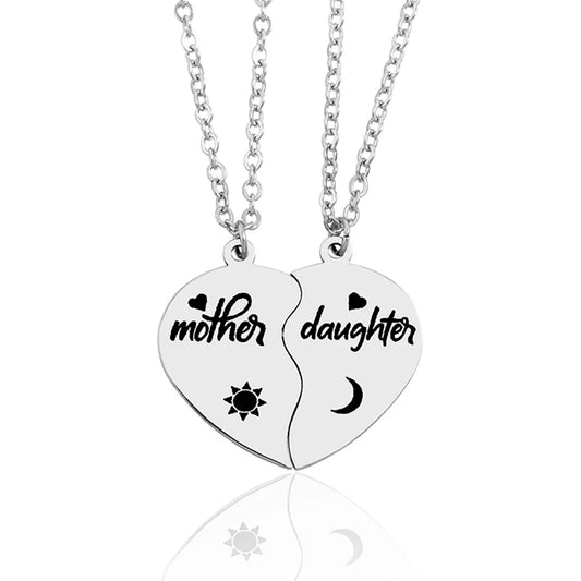 Heart Puzzle Family Necklace Set