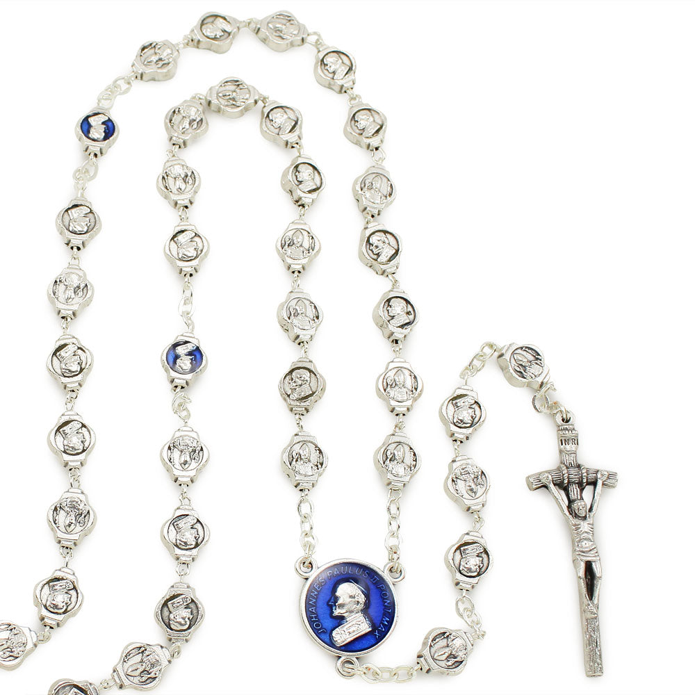 Rosary Metal Beads Saint John Paul II Pope Benedict XVI