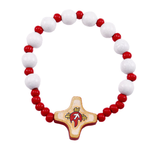 Rosary Bracelet Wood beads Holy Spirit Cross
