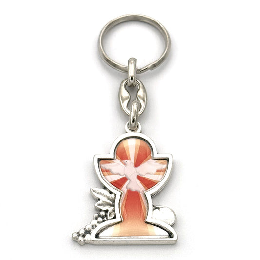 First Communion Holy Spirit Chalice Keychain