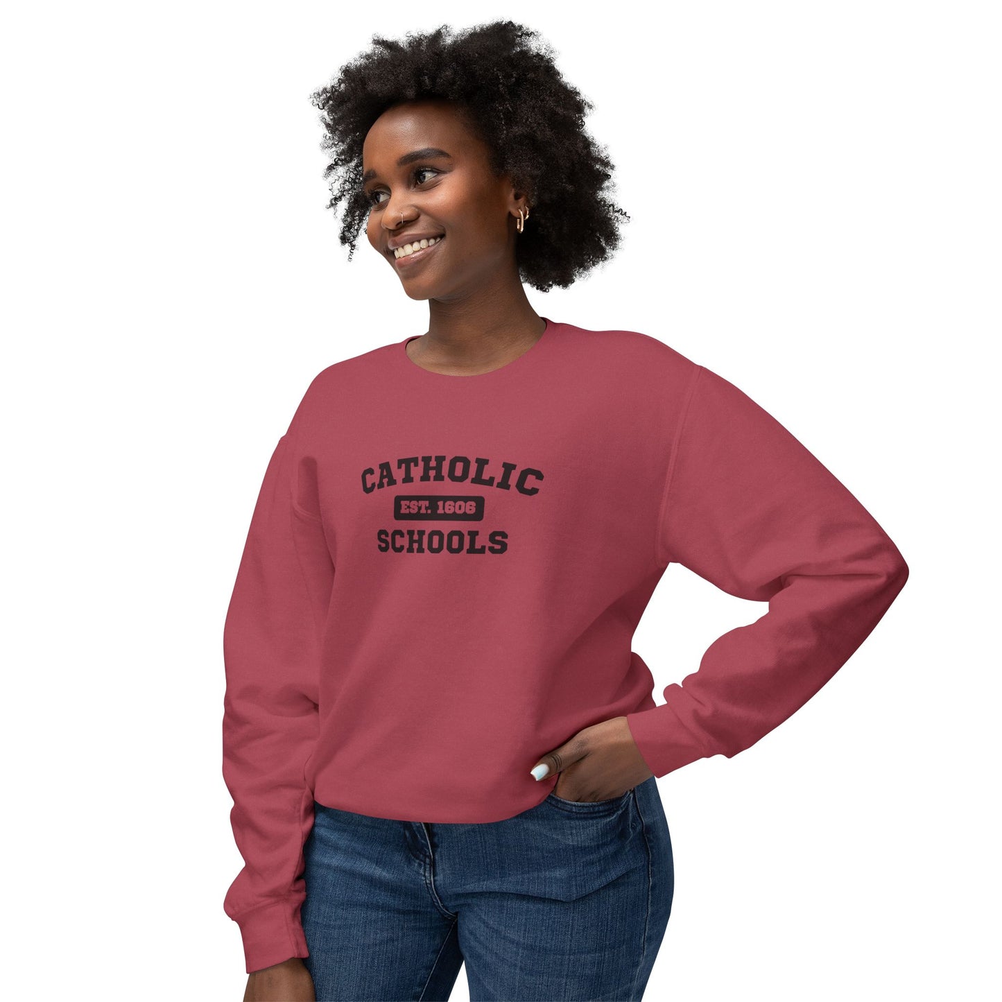 Catholic Schools Crewneck Sweatshirt – Established 1606 – Vintage School Pullover