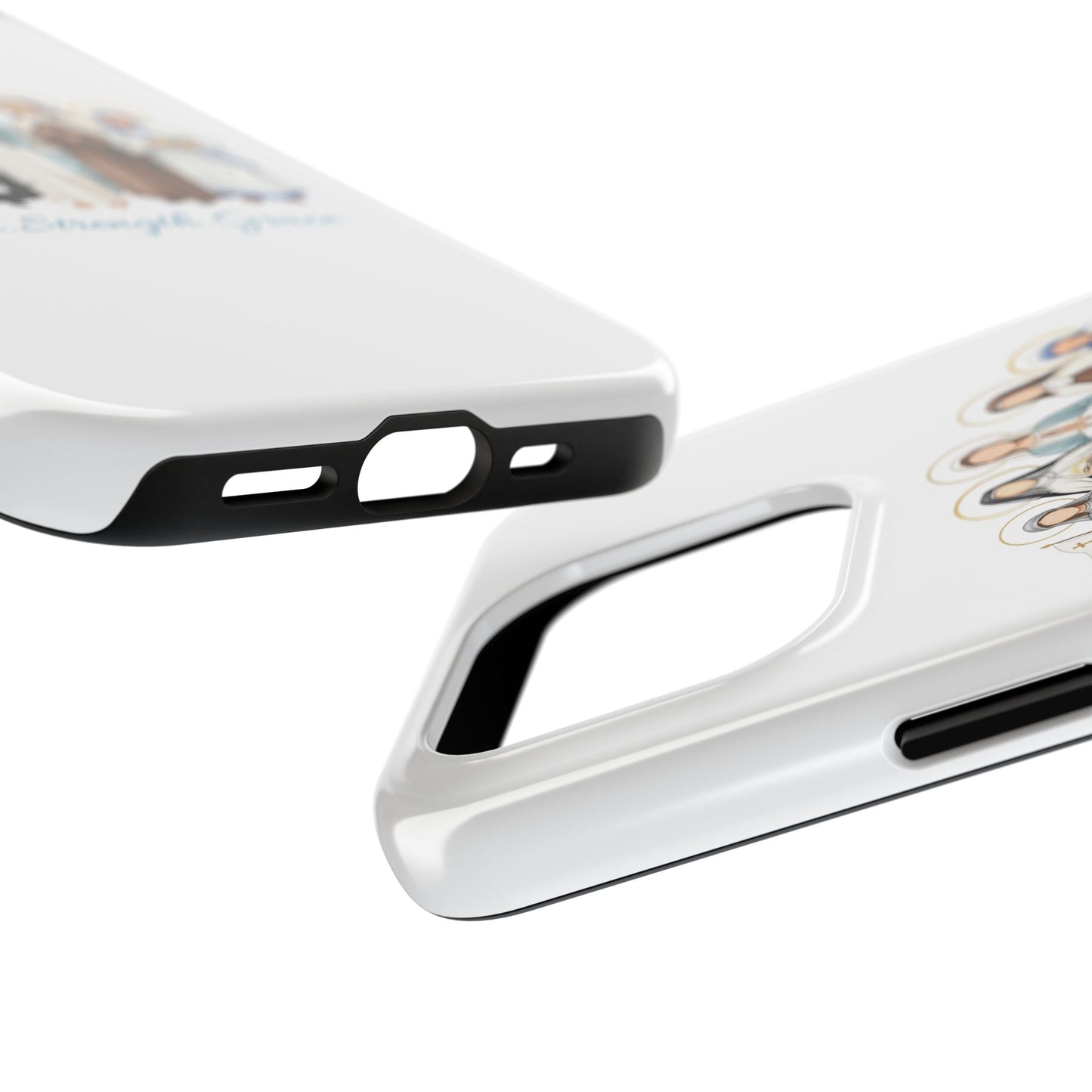 Faith Strength Grace Catholic Tough Phone Case - Women Saints iPhone & Samsung Case