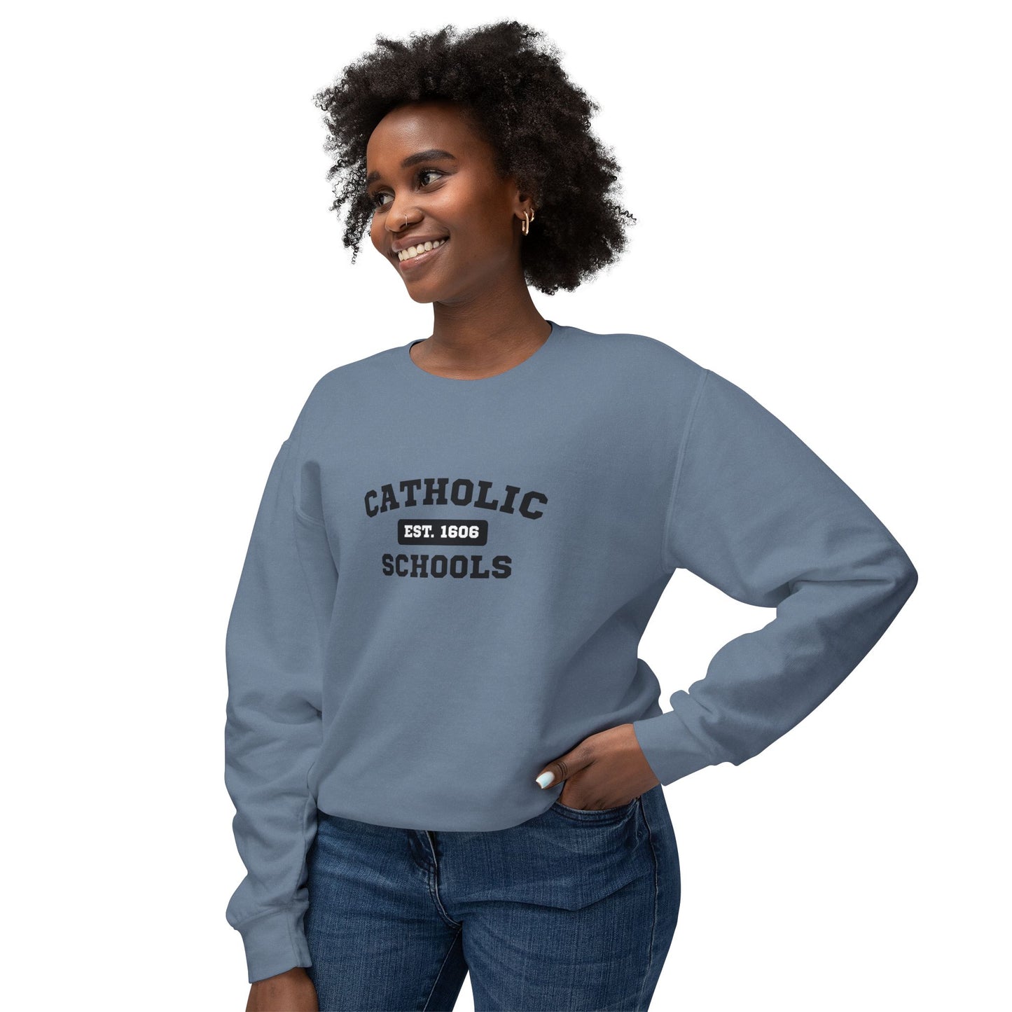 Catholic Schools Crewneck Sweatshirt – Established 1606 – Vintage School Pullover