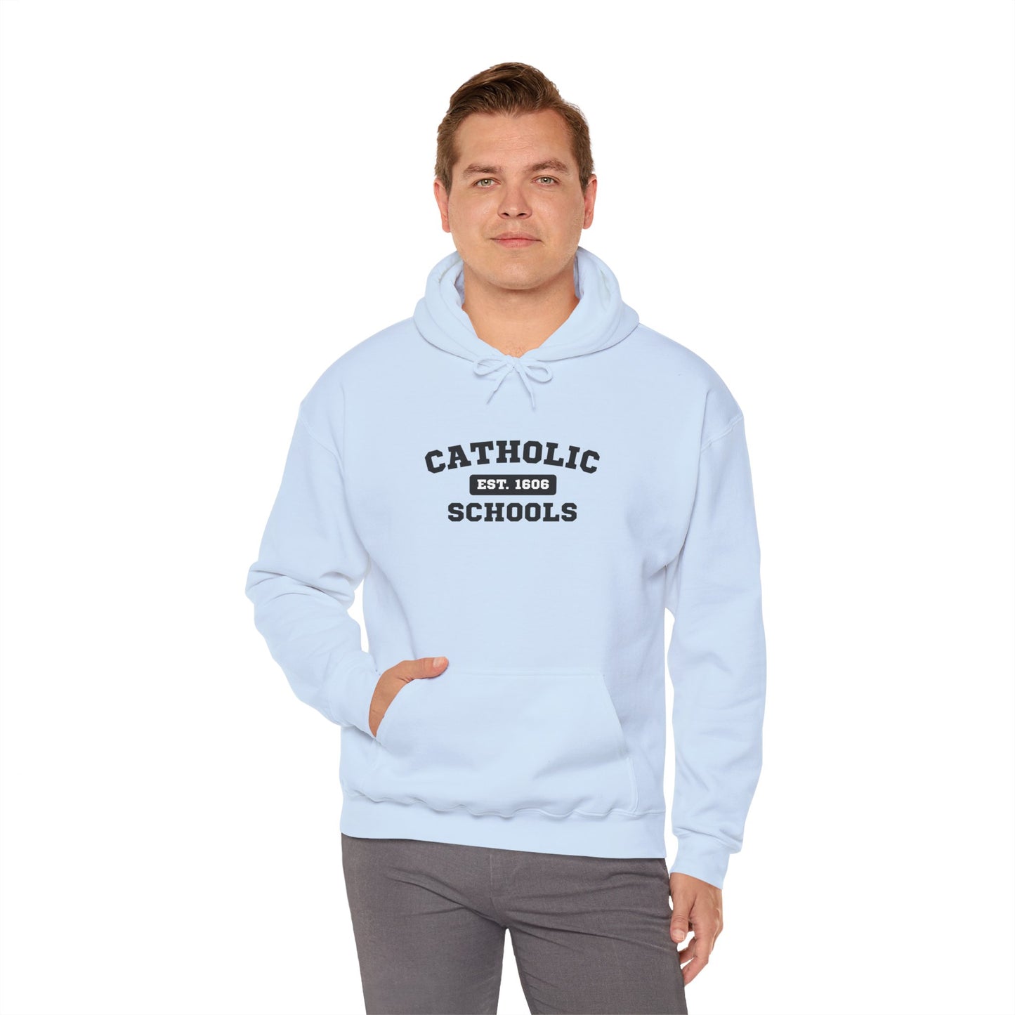 Catholic Schools Hoodie – Est. 1606 – Classic Campus Sweatshirt