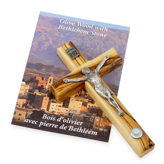 Hanging Crucfix with Bethlehem Stone - 5 Inch