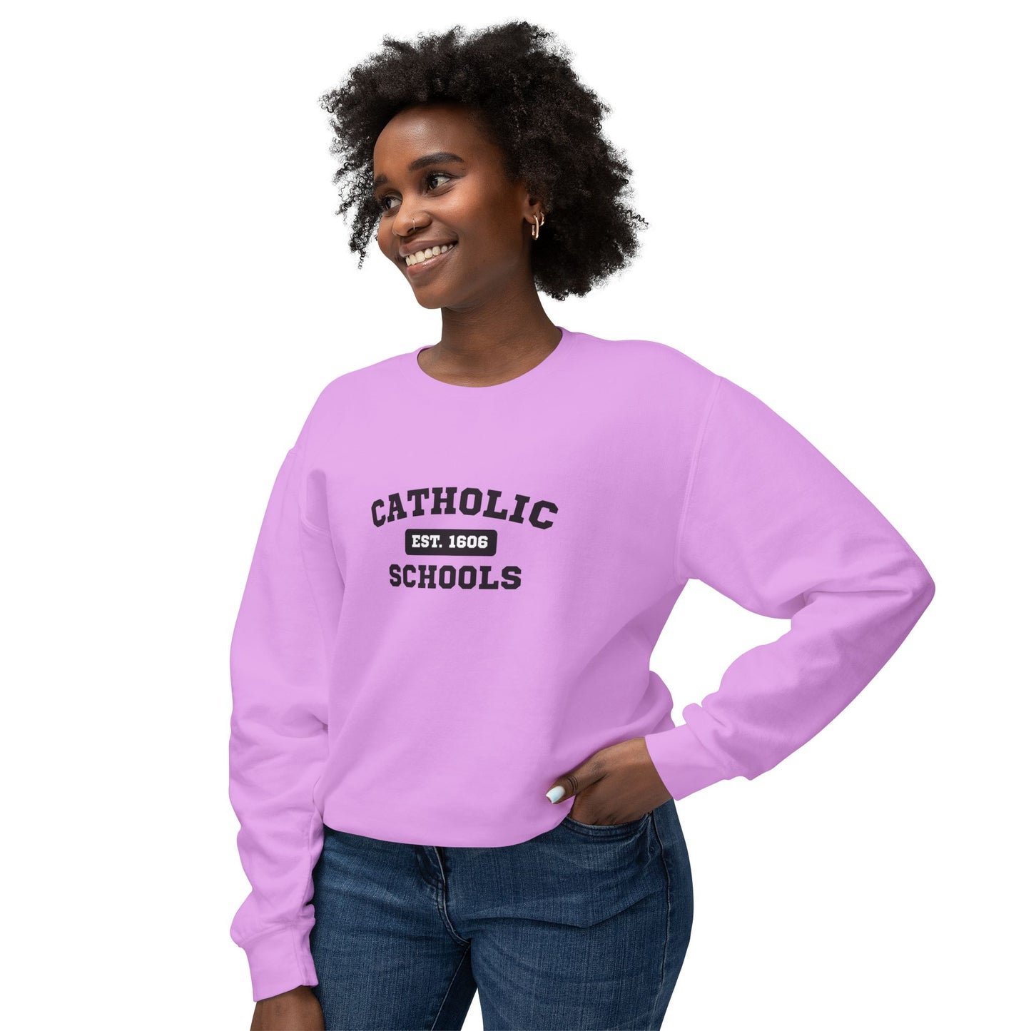 Catholic Schools Crewneck Sweatshirt – Established 1606 – Vintage School Pullover