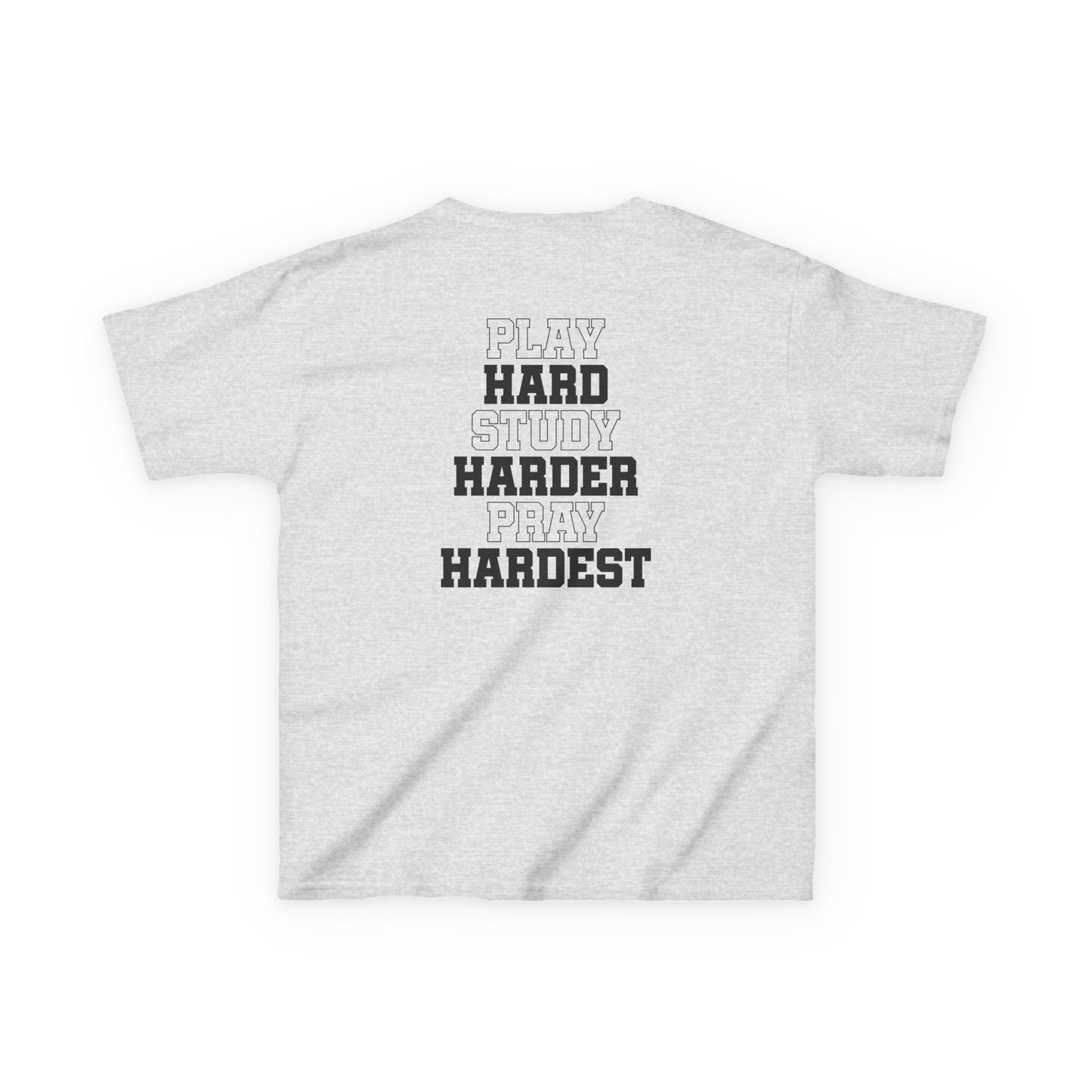 Catholic Schools Est. 1606 Kids T-Shirt – "Play Hard ∙ Study Harder ∙ Pray Hardest" (Catholic Schools Series)