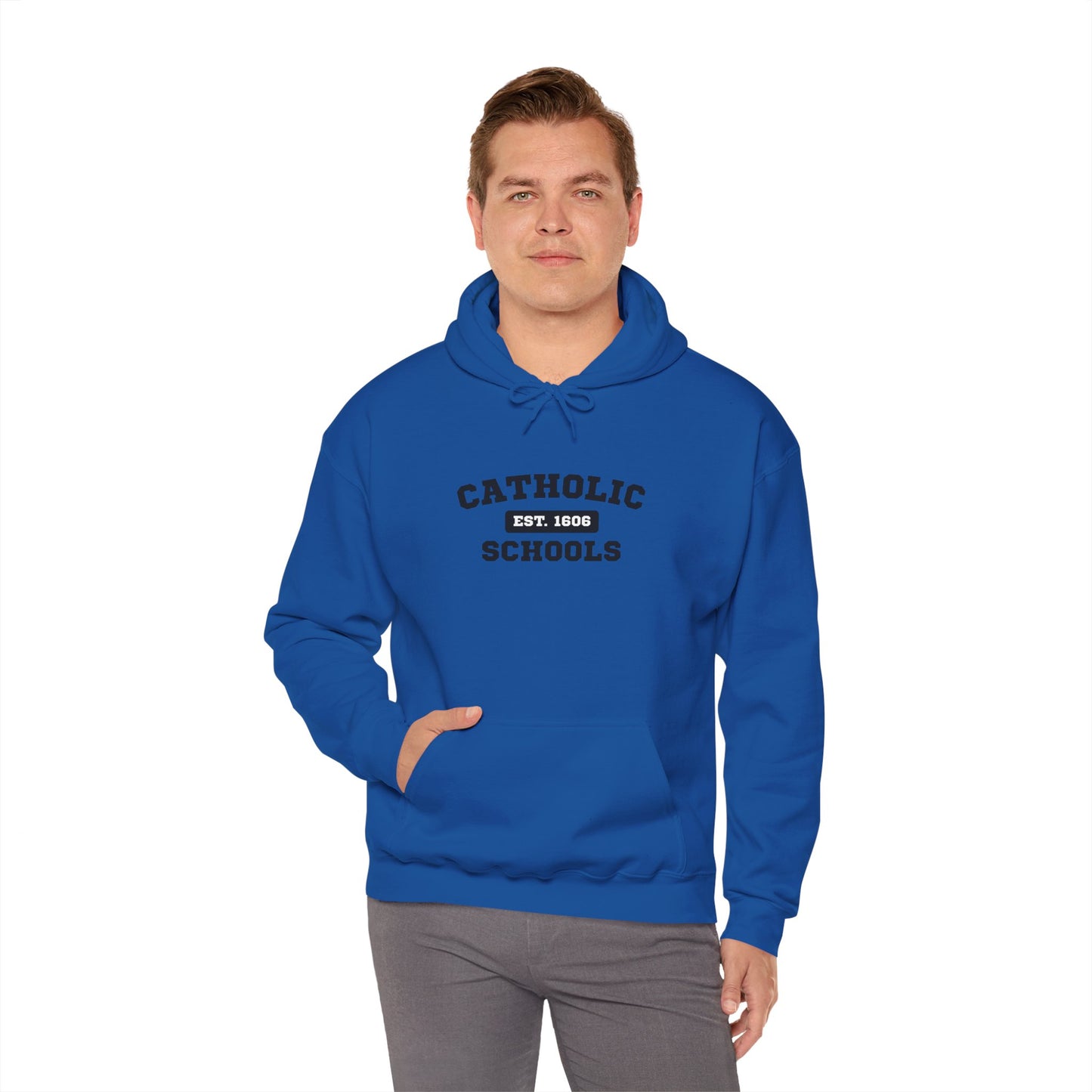 Catholic Schools Hoodie – Est. 1606 – Classic Campus Sweatshirt