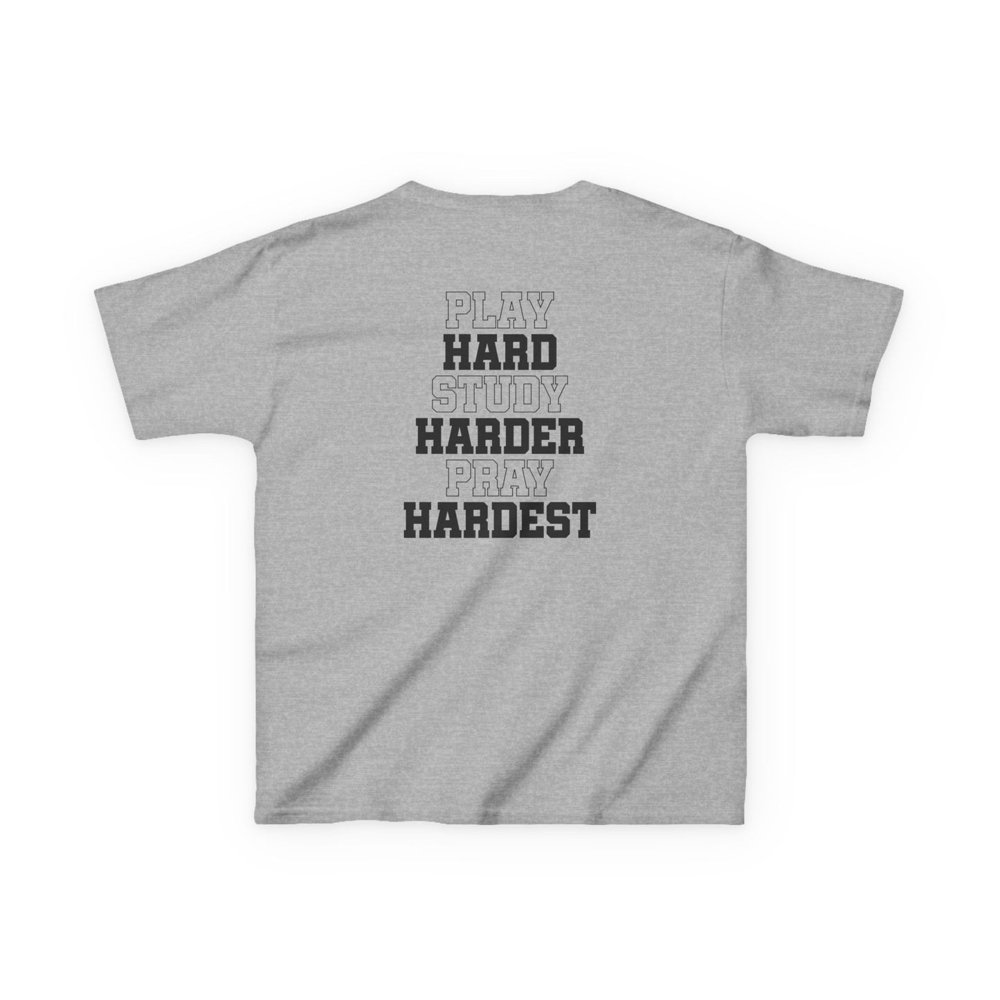 Catholic Schools Est. 1606 Kids T-Shirt – "Play Hard ∙ Study Harder ∙ Pray Hardest" (Catholic Schools Series)