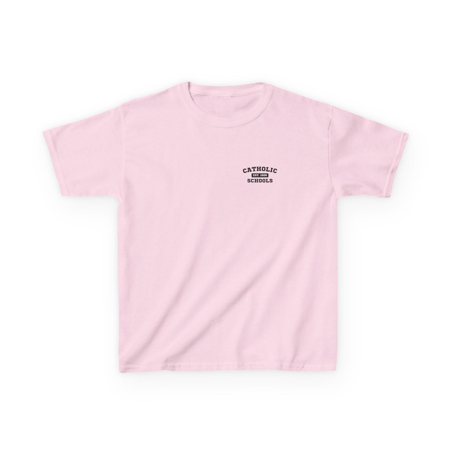 Catholic Schools Est. 1606 Kids T-Shirt – "Play Hard ∙ Study Harder ∙ Pray Hardest" (Catholic Schools Series)