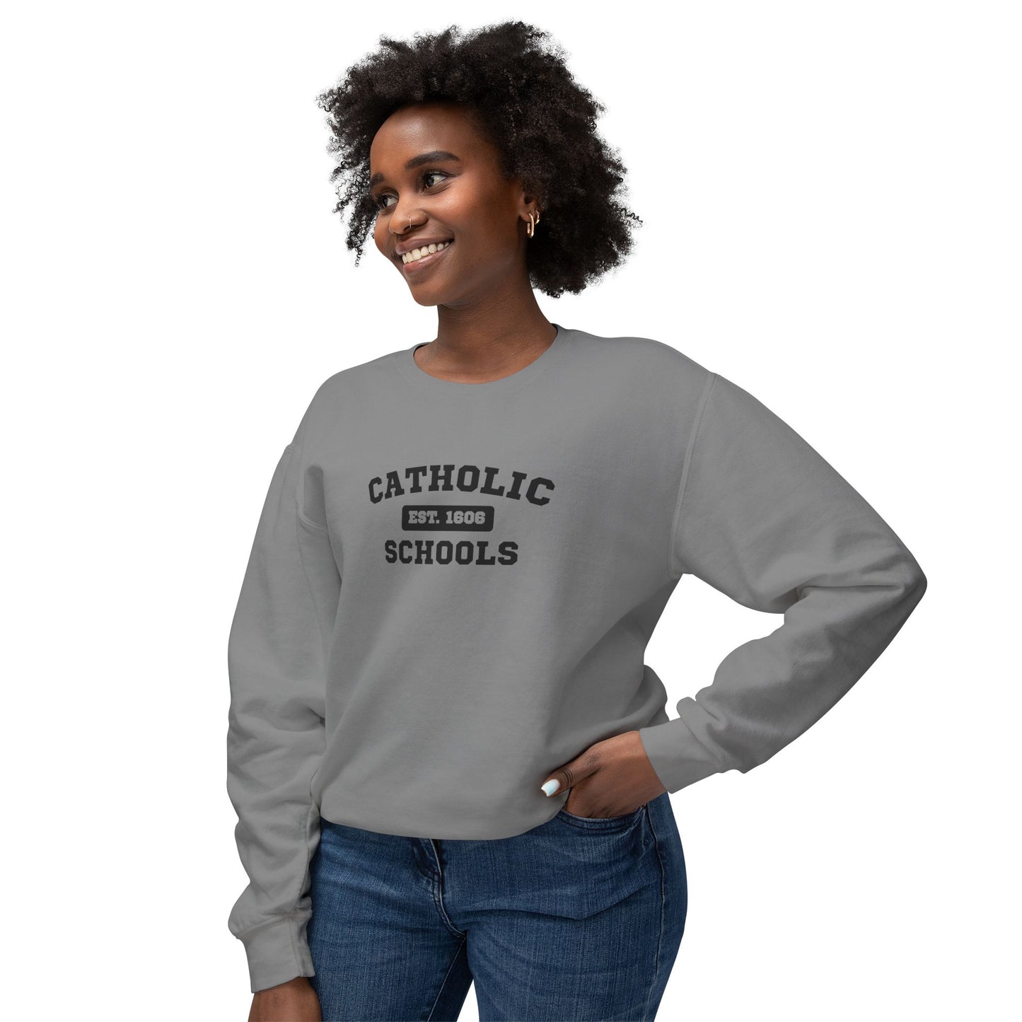 Catholic Schools Crewneck Sweatshirt – Established 1606 – Vintage School Pullover