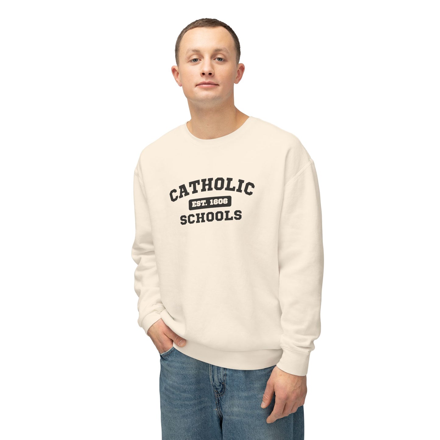 Catholic Schools Crewneck Sweatshirt – Established 1606 – Vintage School Pullover