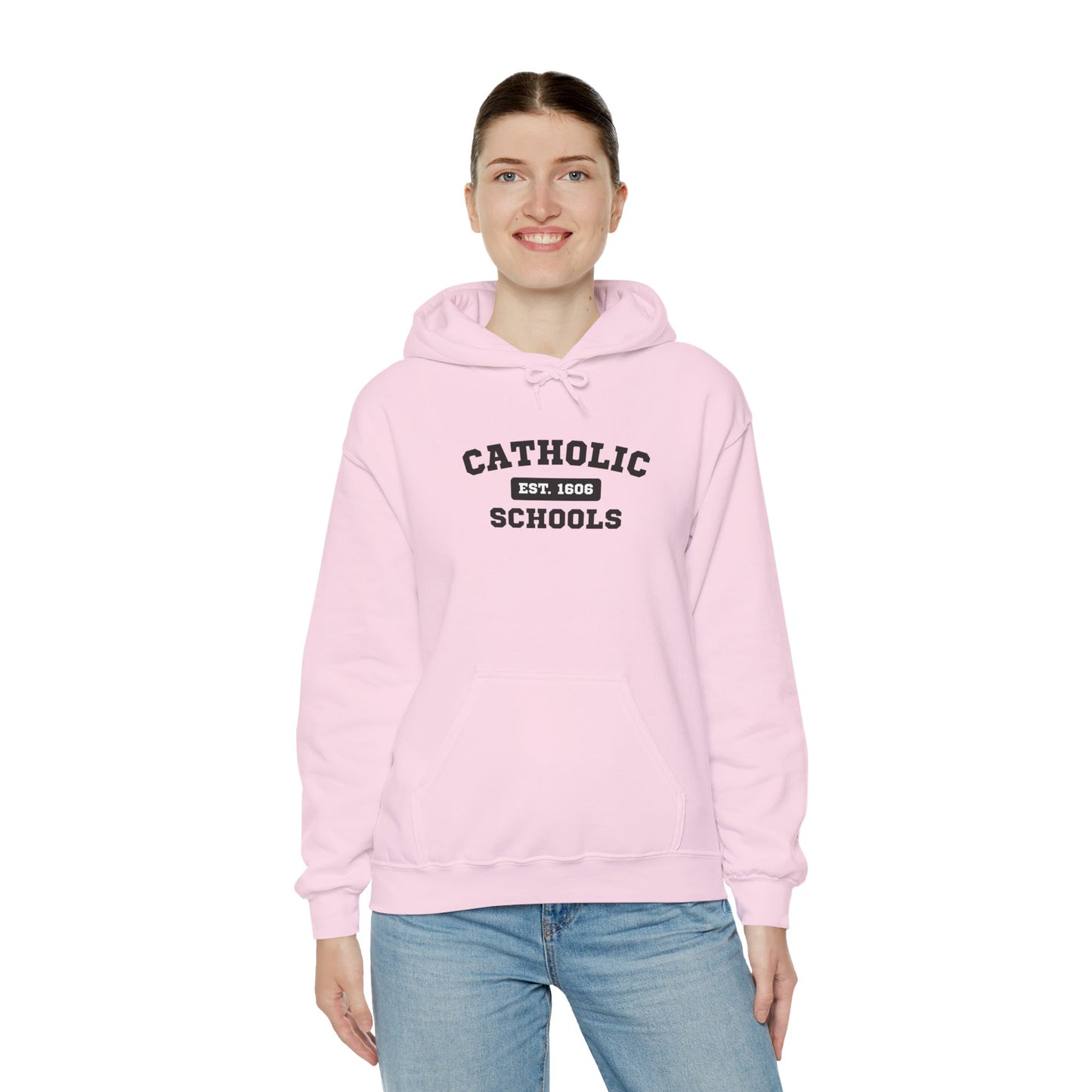 Catholic Schools Hoodie – Est. 1606 – Classic Campus Sweatshirt