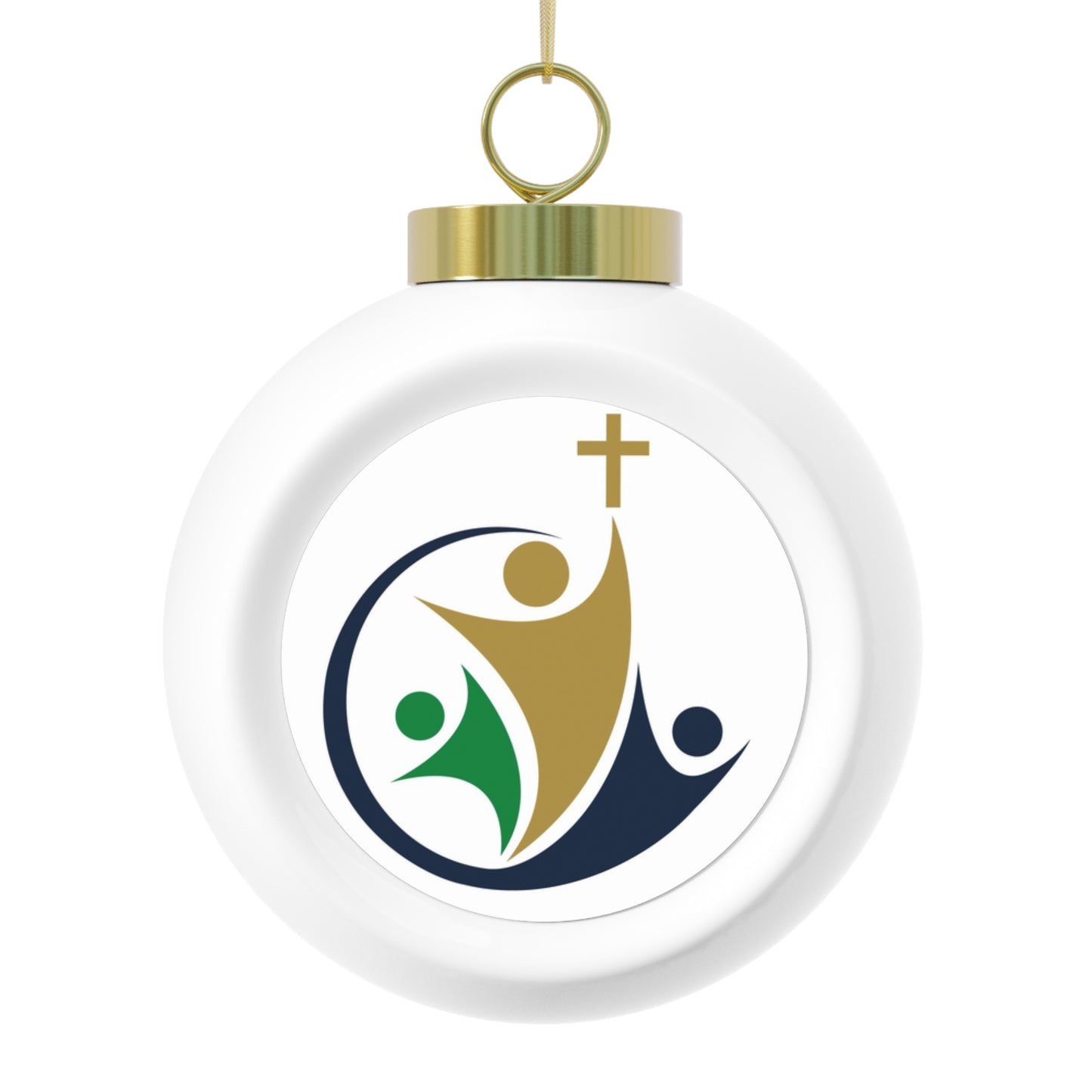 Bishop Baraga Academy- Freemont, MI Christmas Ball Ornament — Festive Poinsettia & Candles Holiday Glass Ornament