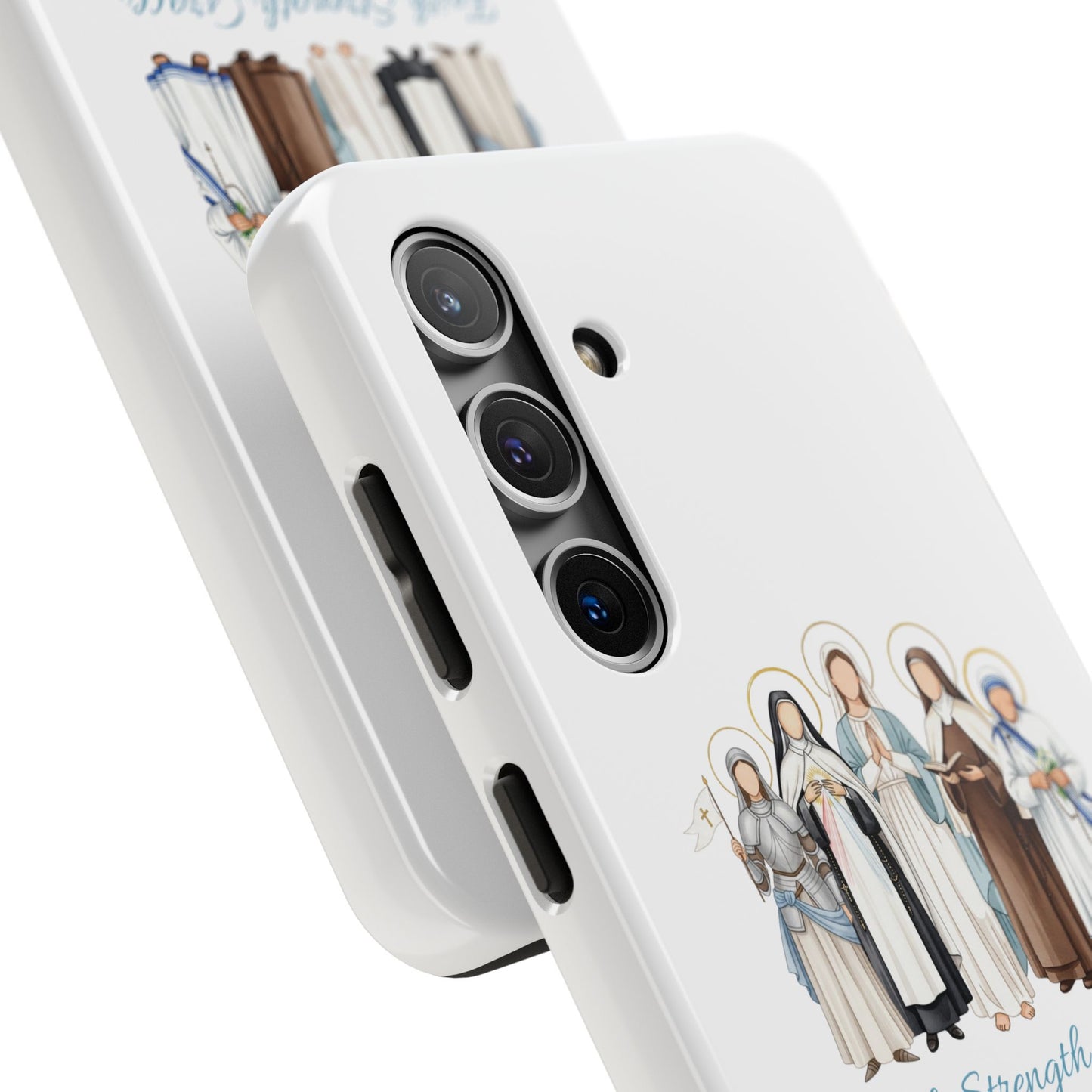 Faith Strength Grace Catholic Tough Phone Case - Women Saints iPhone & Samsung Case
