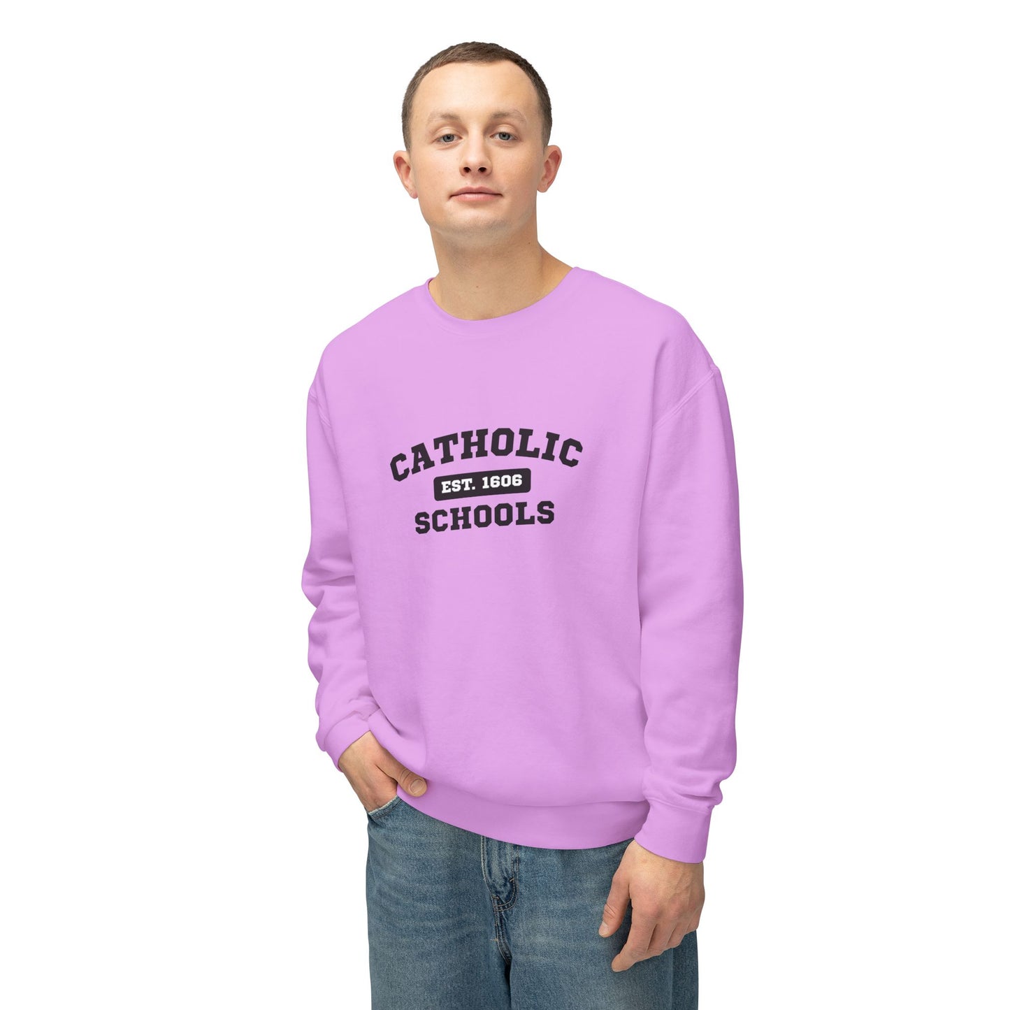 Catholic Schools Crewneck Sweatshirt – Established 1606 – Vintage School Pullover
