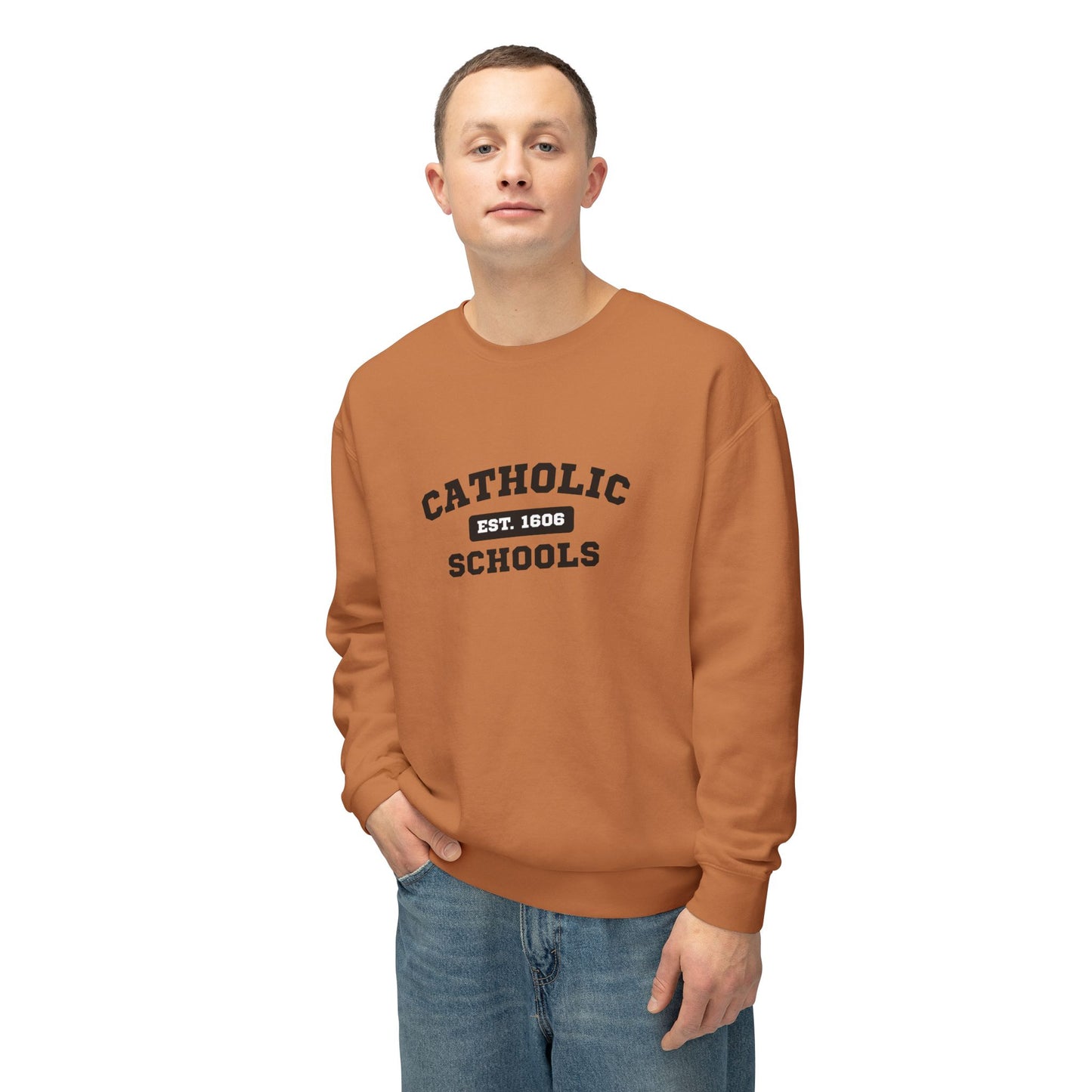 Catholic Schools Crewneck Sweatshirt – Established 1606 – Vintage School Pullover