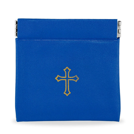 Blue Vinyl Rosary Pouches