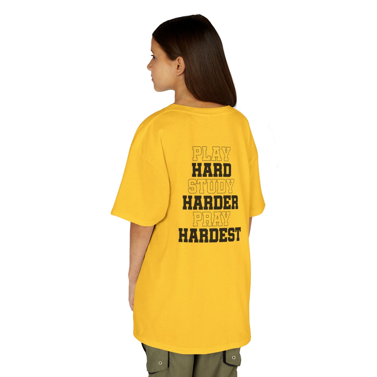 Catholic Schools Est. 1606 Kids T-Shirt – "Play Hard ∙ Study Harder ∙ Pray Hardest" (Catholic Schools Series)