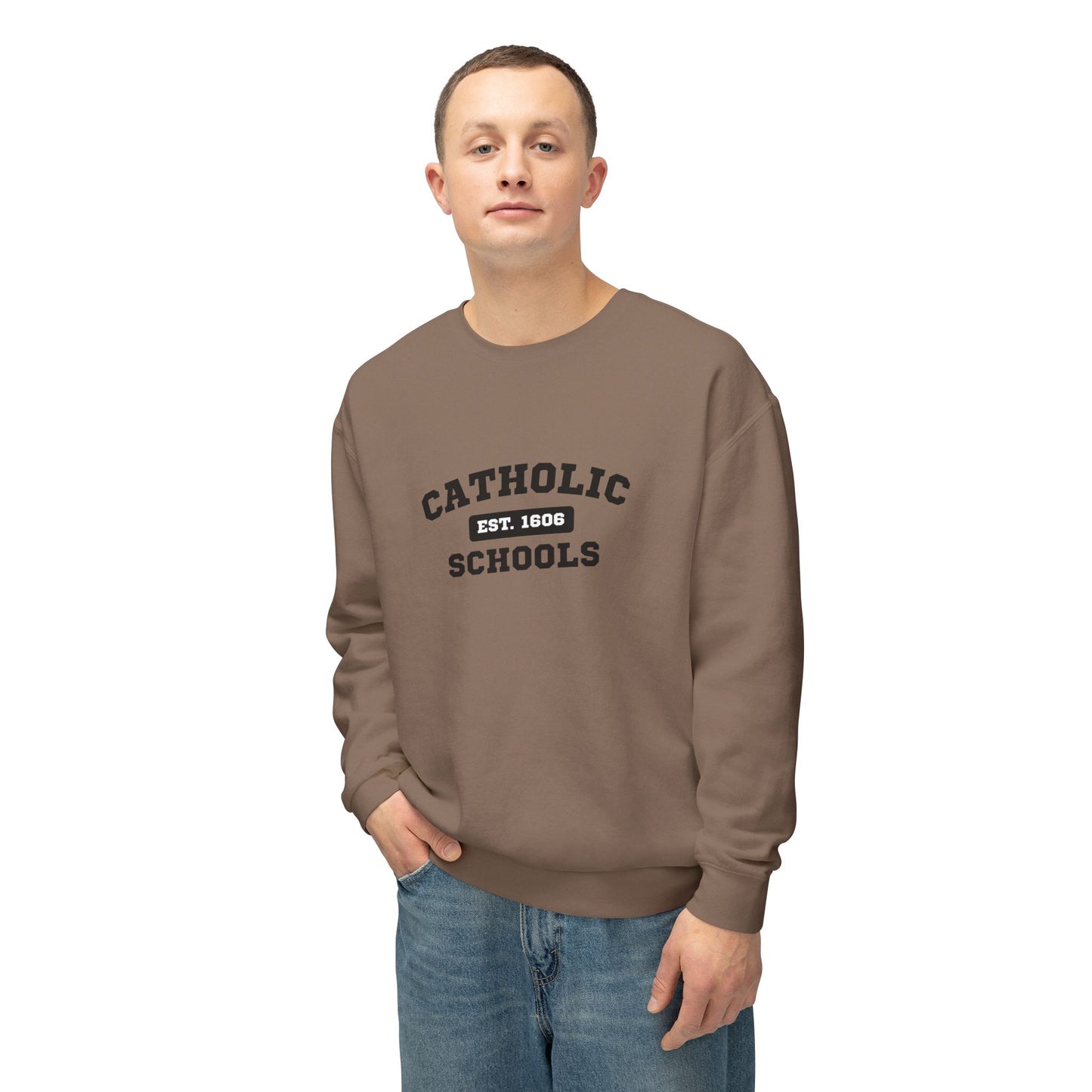 Catholic Schools Crewneck Sweatshirt – Established 1606 – Vintage School Pullover