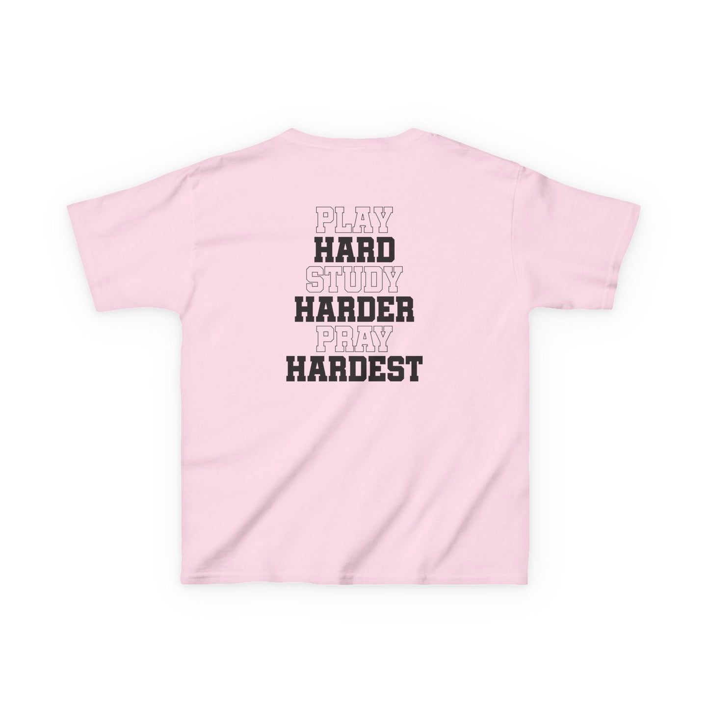 Catholic Schools Est. 1606 Kids T-Shirt – "Play Hard ∙ Study Harder ∙ Pray Hardest" (Catholic Schools Series)