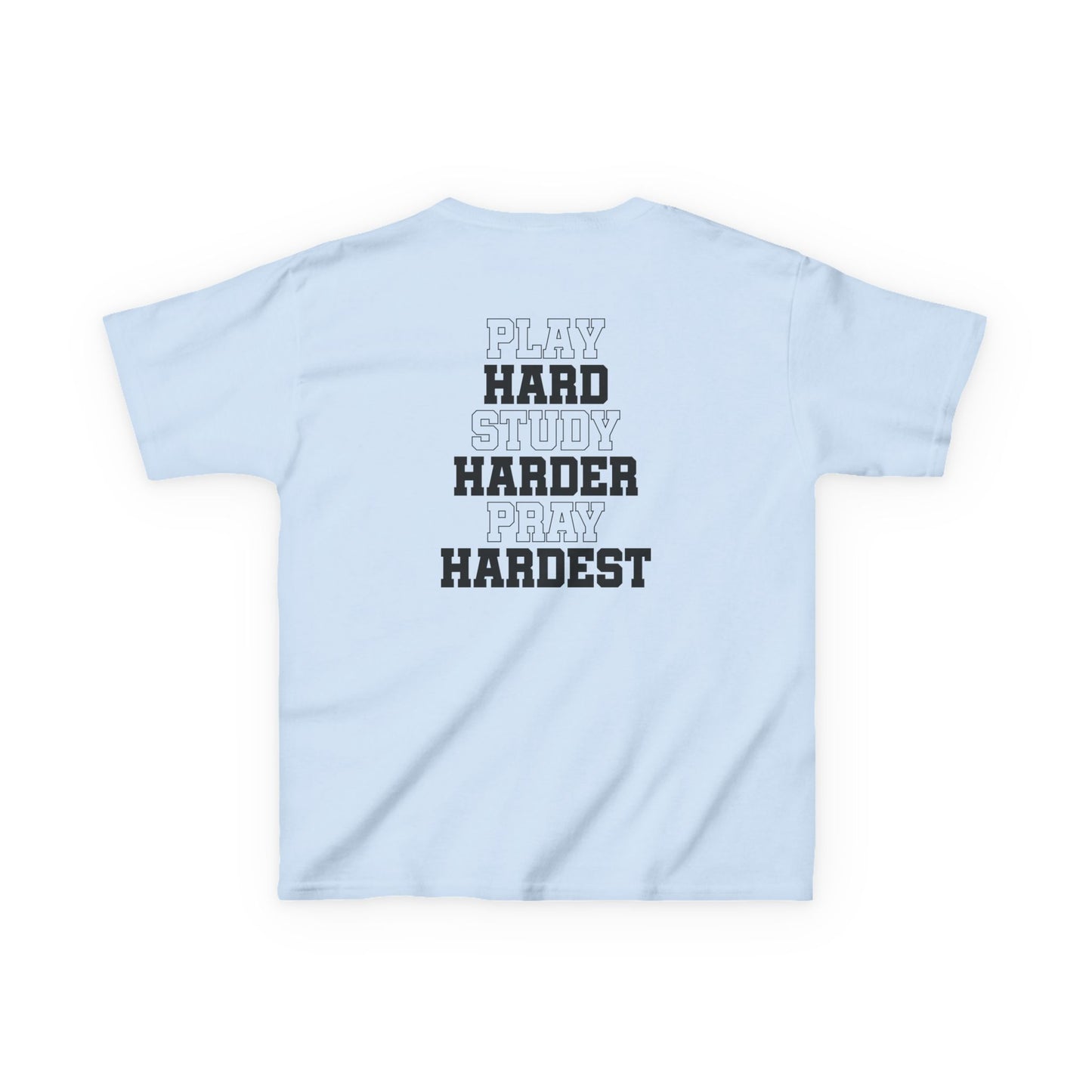Catholic Schools Est. 1606 Kids T-Shirt – "Play Hard ∙ Study Harder ∙ Pray Hardest" (Catholic Schools Series)