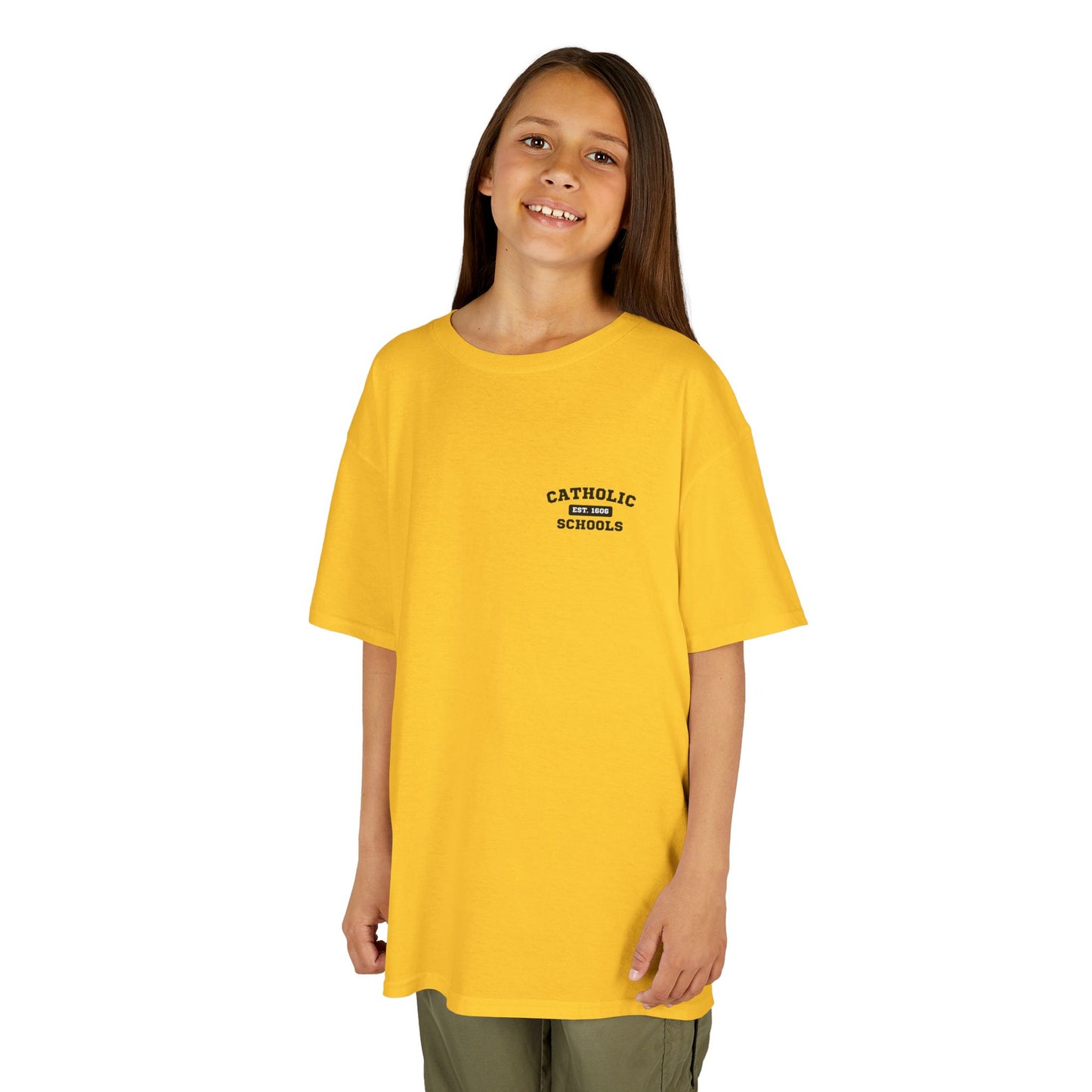Catholic Schools Est. 1606 Kids T-Shirt – "Building Minds for This World, Souls for the Next" (Catholic Schools Series)