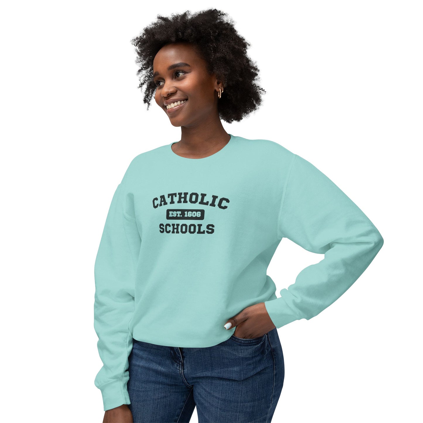 Catholic Schools Crewneck Sweatshirt – Established 1606 – Vintage School Pullover