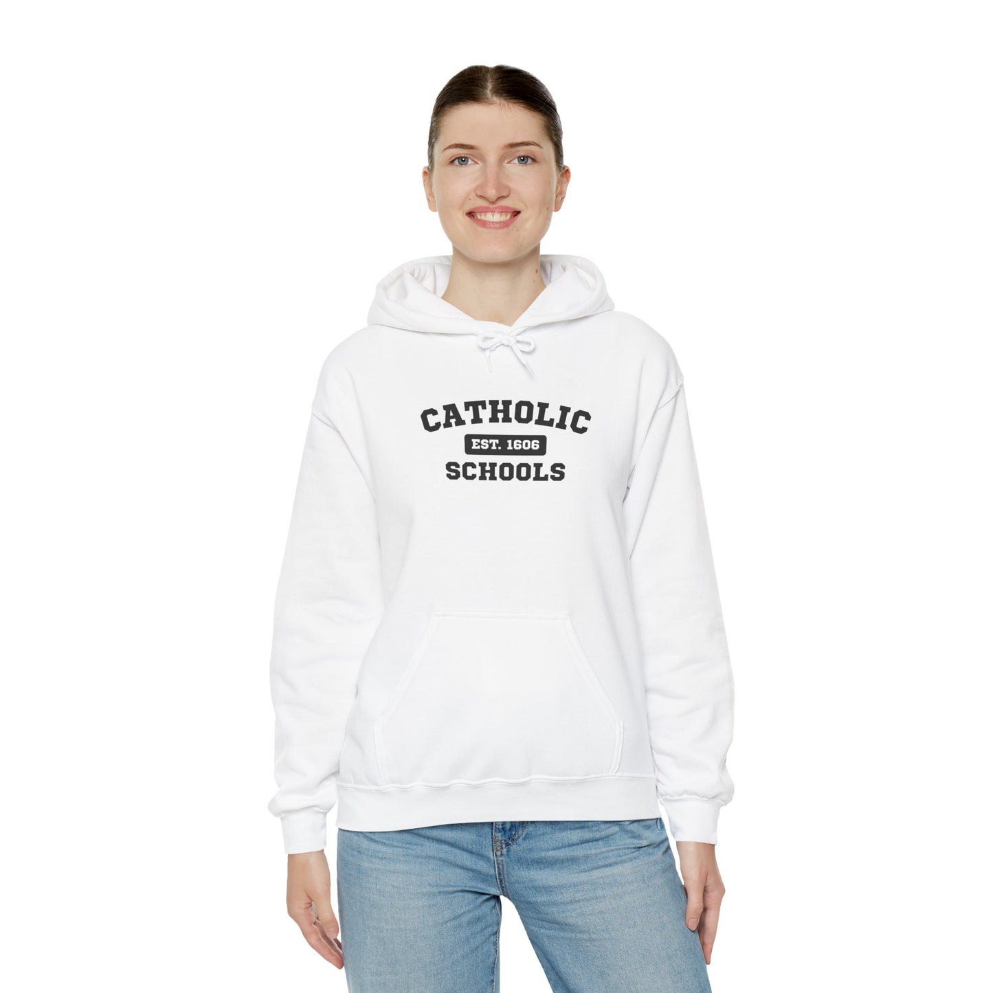 Catholic Schools Hoodie – Est. 1606 – Classic Campus Sweatshirt